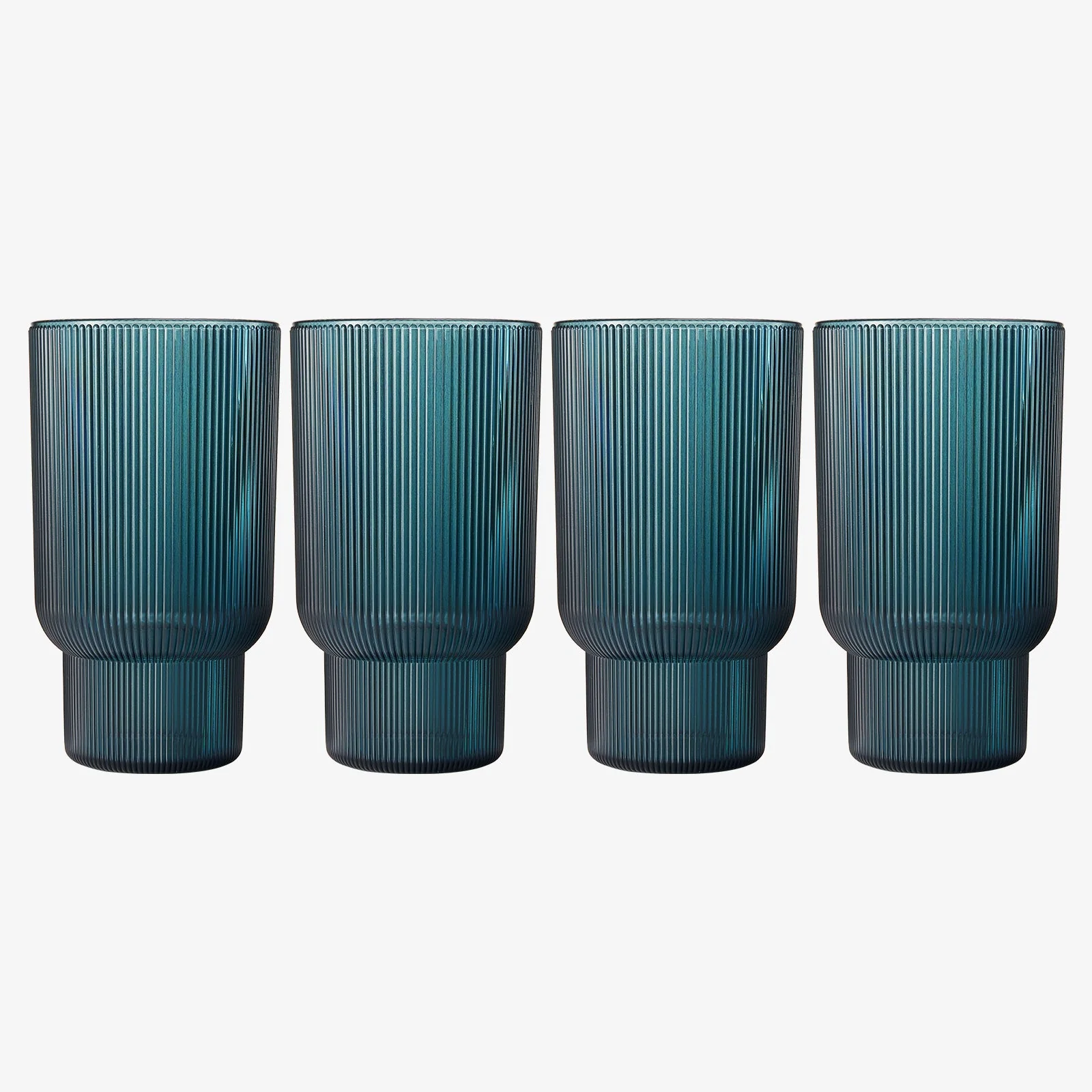Eze Acrylic Ribbed Highball Glassware, Set of 4 - Image 3