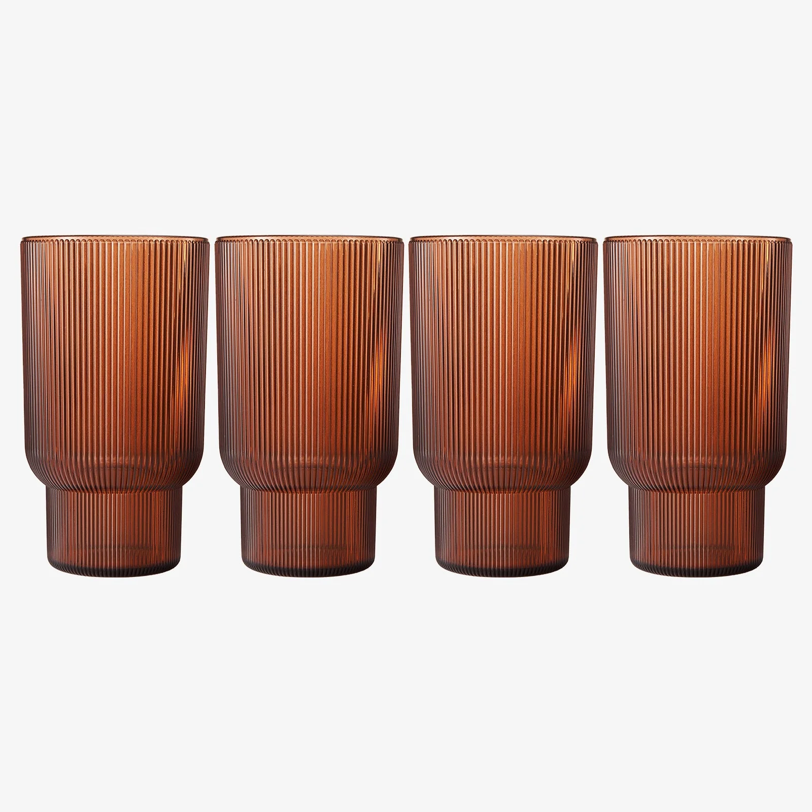 Eze Acrylic Ribbed Highball Glassware, Set of 4 - Image 3