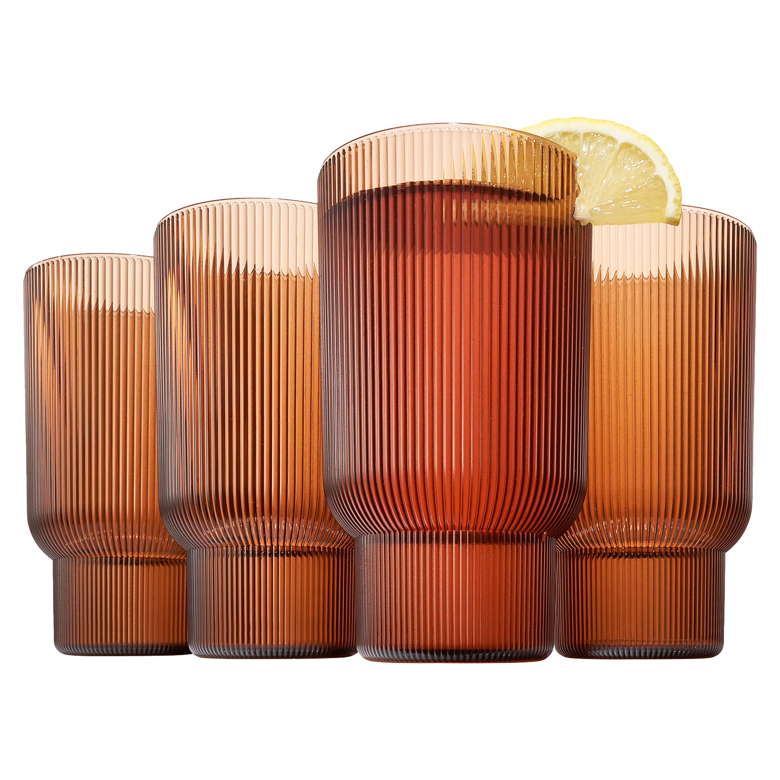 Eze Acrylic Ribbed Highball Glassware, Set of 4 - Image 4