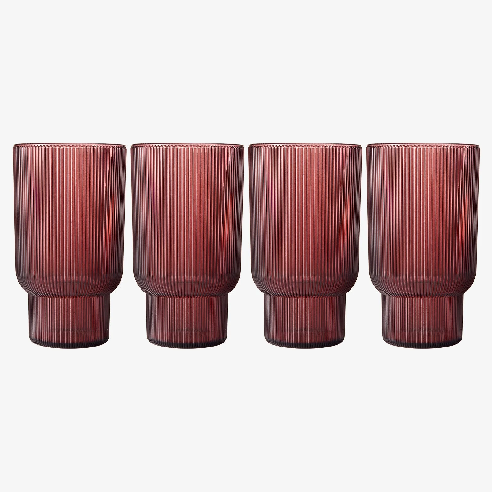 Eze Acrylic Ribbed Highball Glassware, Set of 4 - Image 3