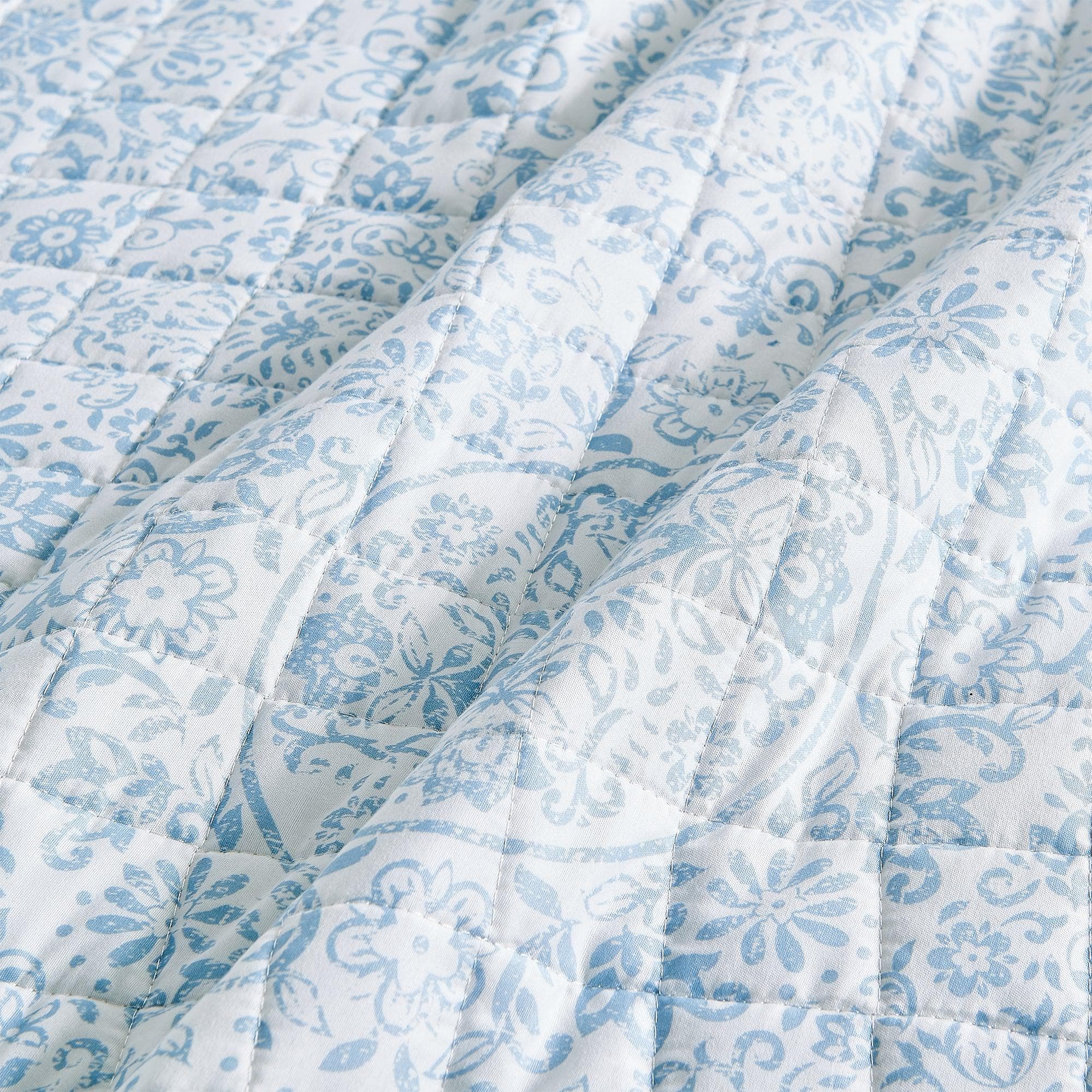 Floral Medallion Printed Microfiber Quilt Set - Kaleigh Collection - Image 10