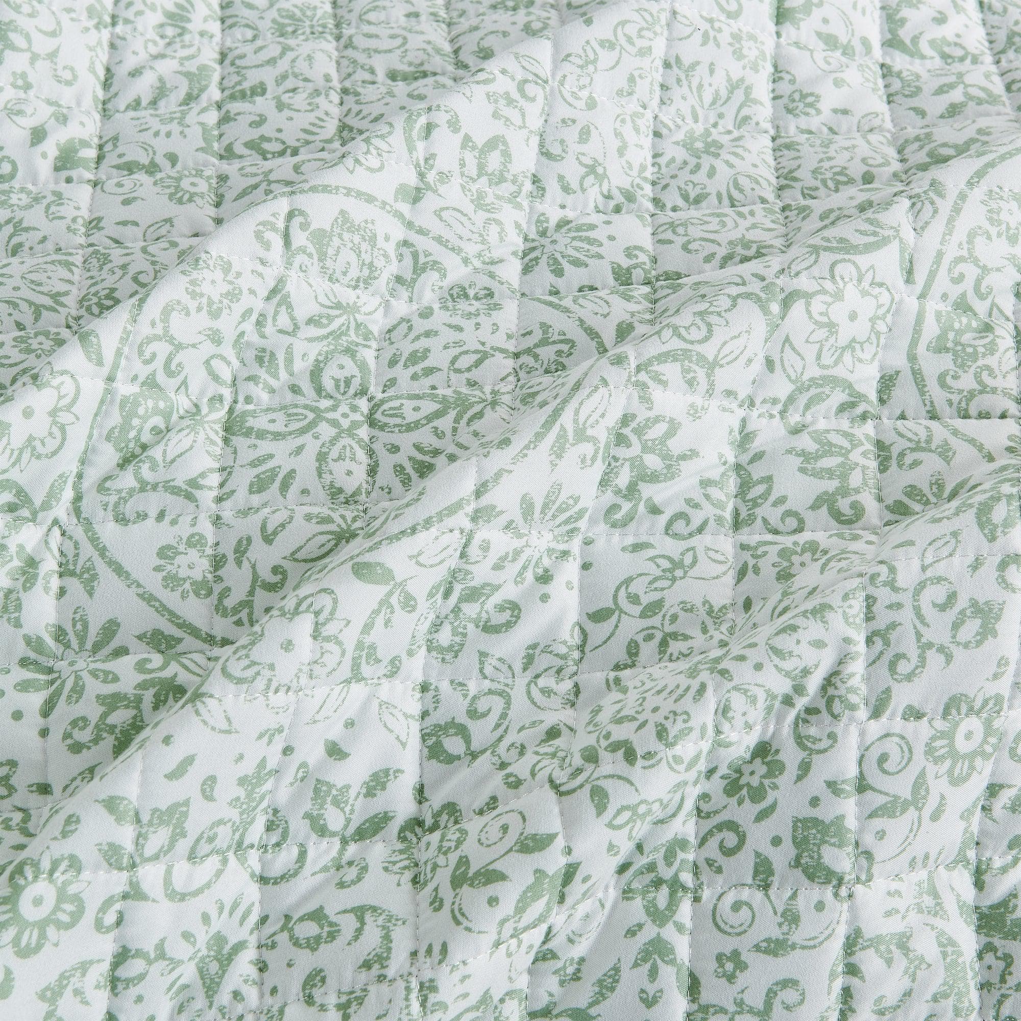 Floral Medallion Printed Microfiber Quilt Set - Kaleigh Collection - Image 5