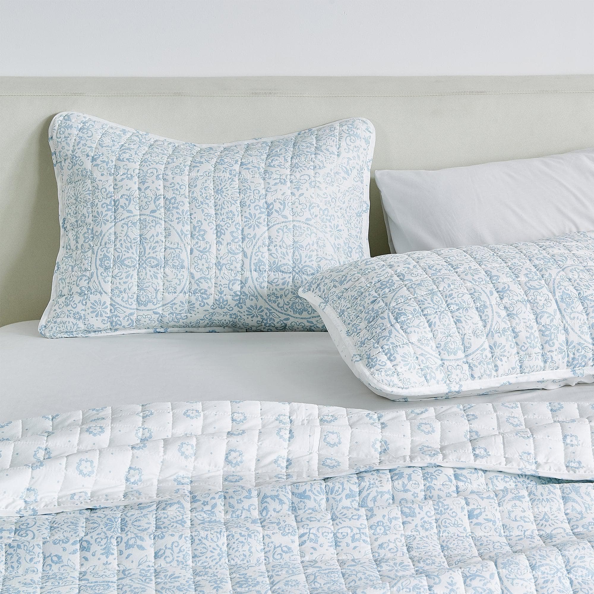 Floral Medallion Printed Microfiber Quilt Set - Kaleigh Collection - Image 7