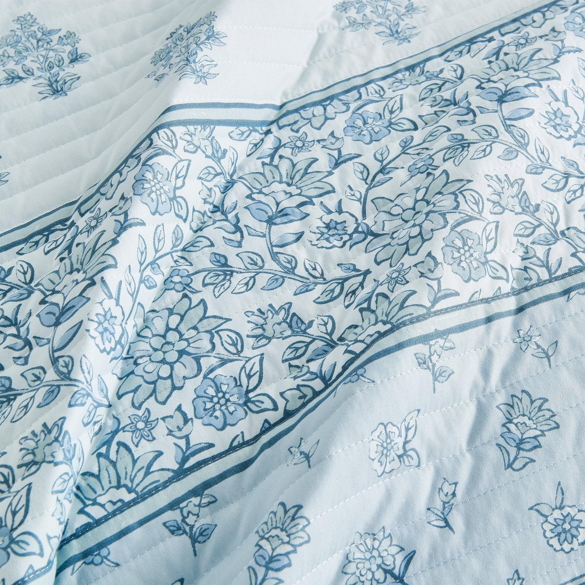 Floral Striped Microfiber Quilt Set - Hermine Collection - Image 10