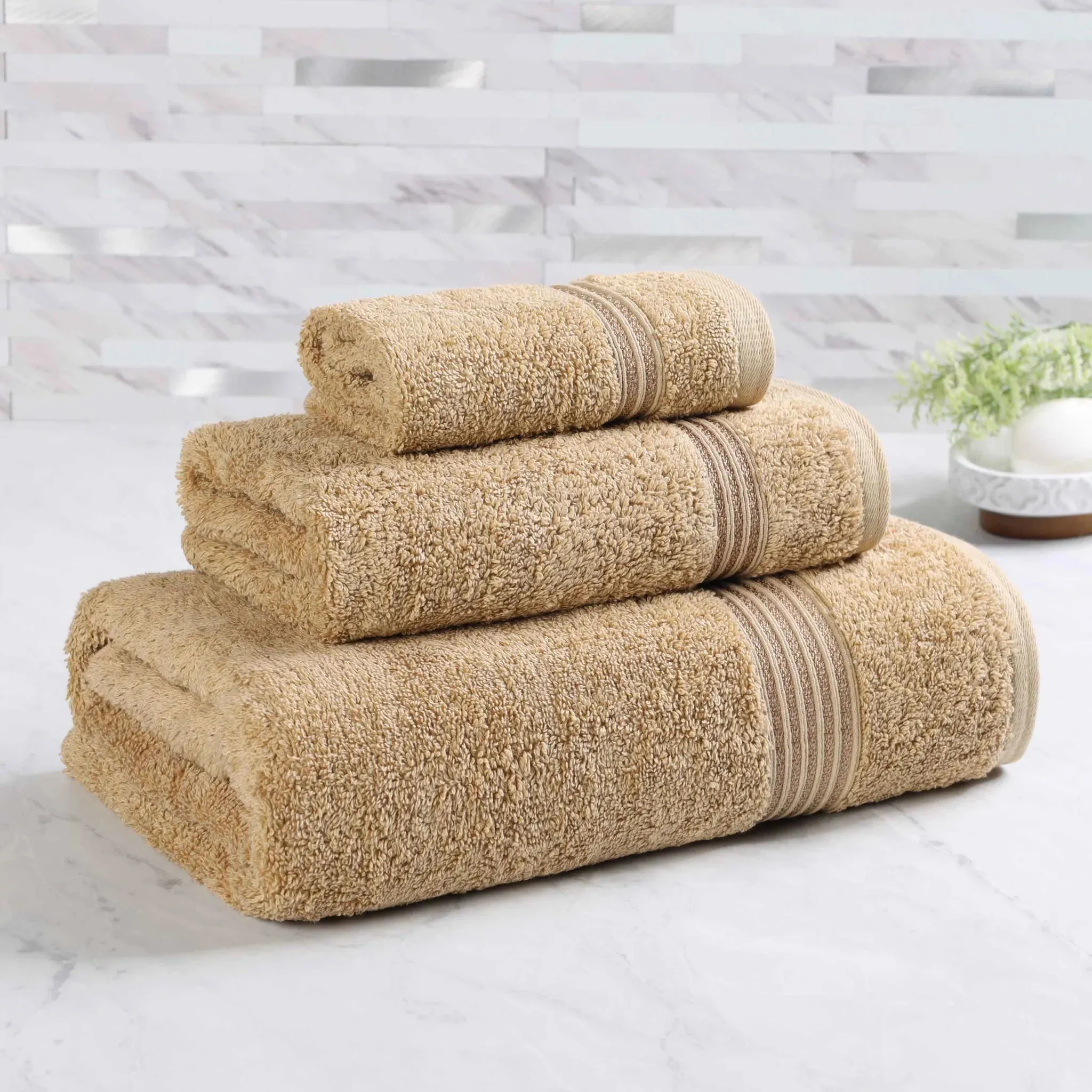 Heritage Egyptian Cotton Plush 3 Piece Absorbent Luxury Towel Set - Image 10