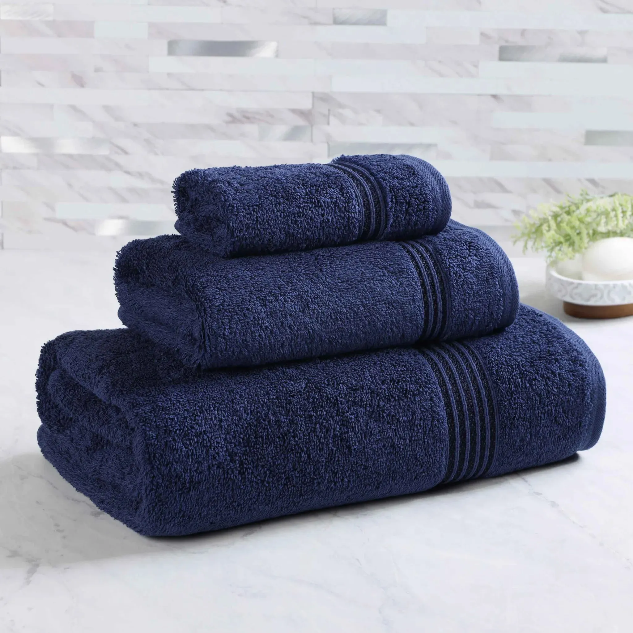 Heritage Egyptian Cotton Plush 3 Piece Absorbent Luxury Towel Set - Image 7
