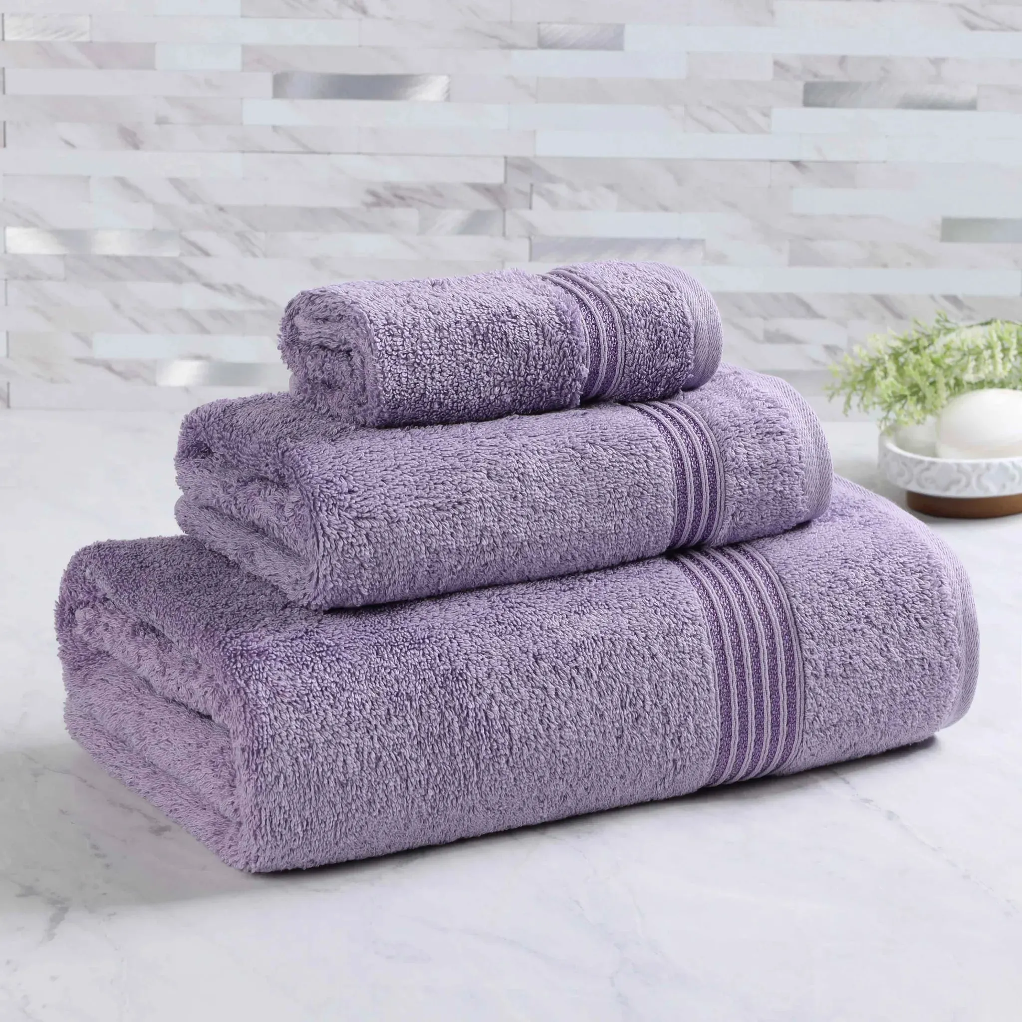 Heritage Egyptian Cotton Plush 3 Piece Absorbent Luxury Towel Set - Image 8