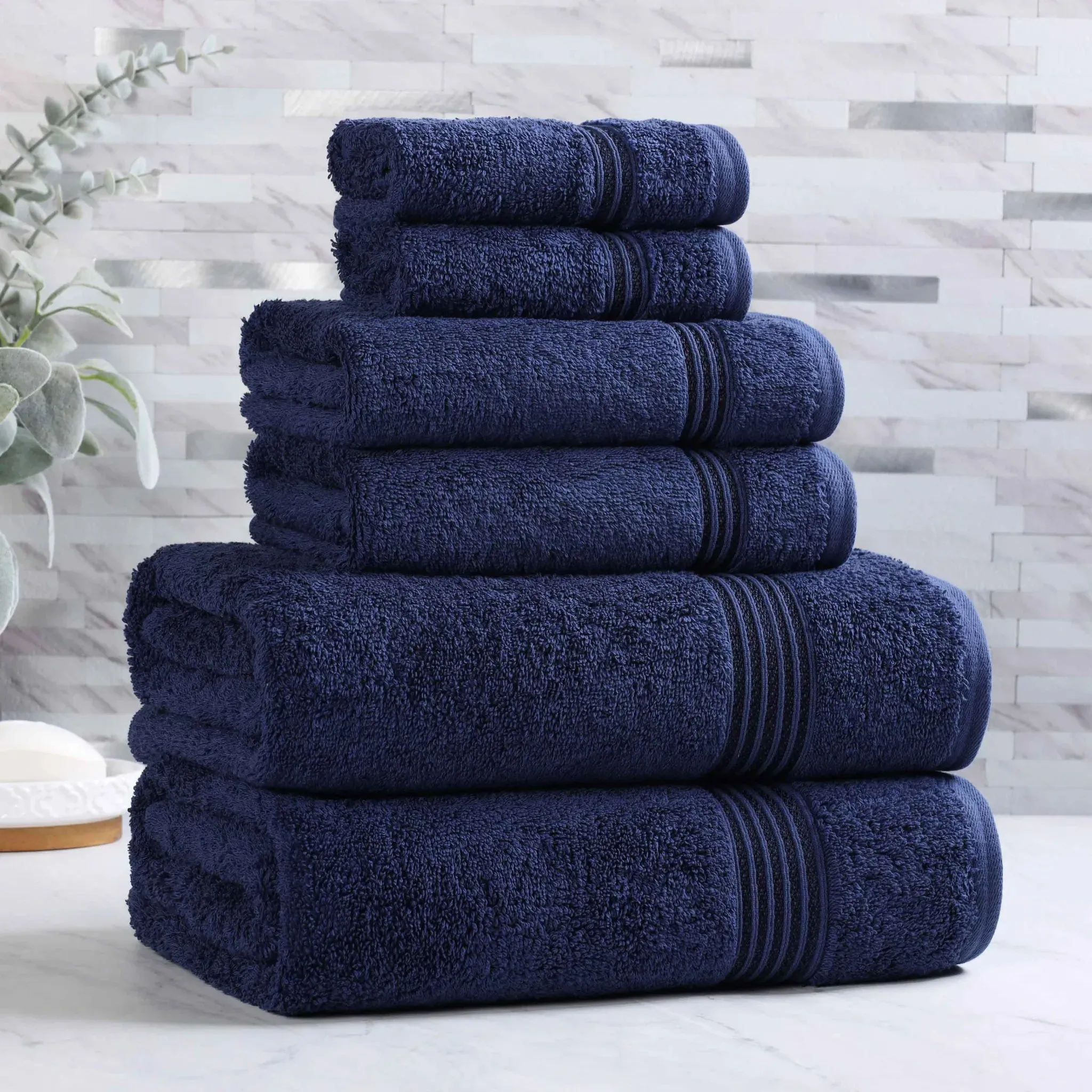 Heritage Egyptian Cotton Plush Heavyweight 6 Piece Towel Set - Image 10