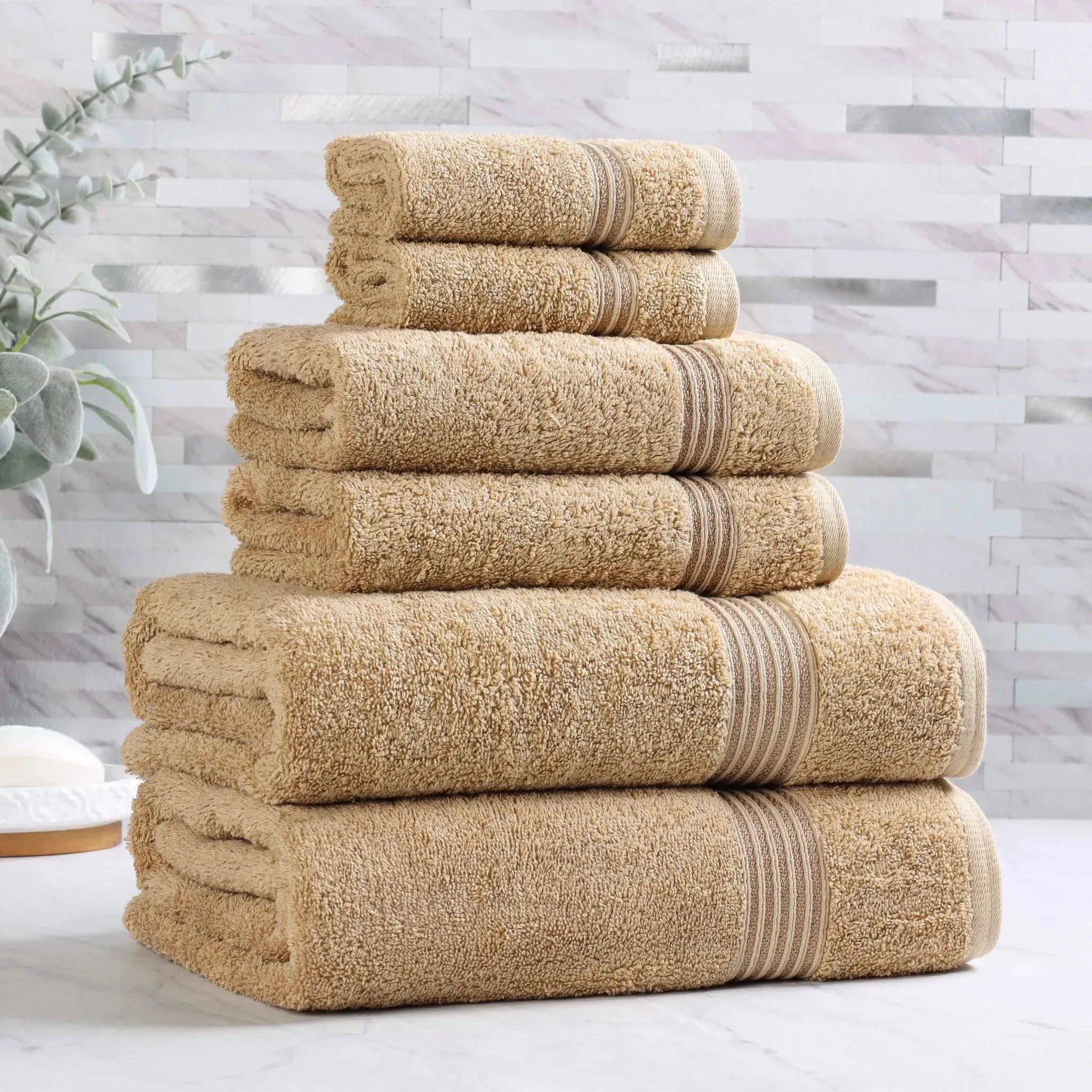 Heritage Egyptian Cotton Plush Heavyweight 6 Piece Towel Set - Image 11