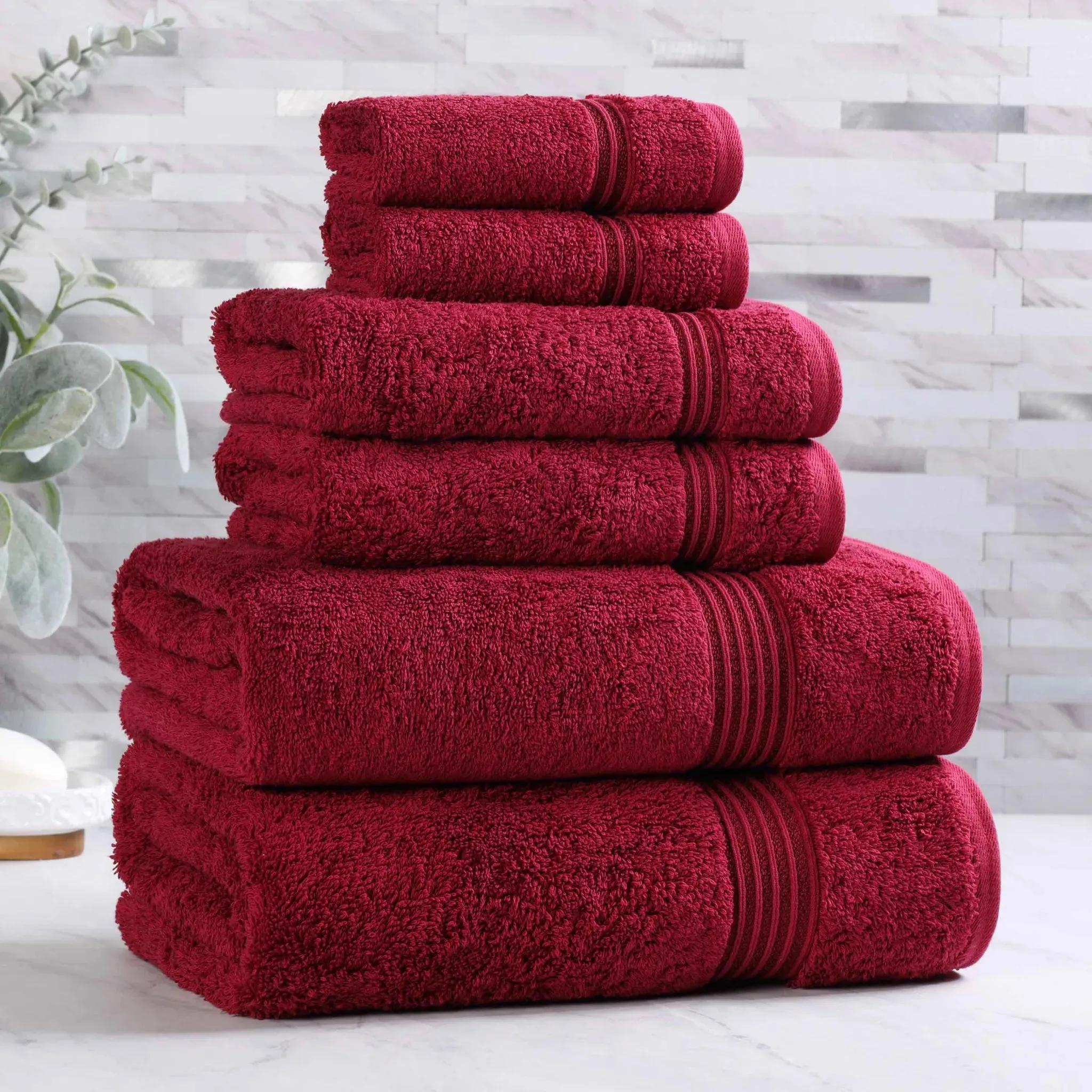 Heritage Egyptian Cotton Plush Heavyweight 6 Piece Towel Set - Image 12