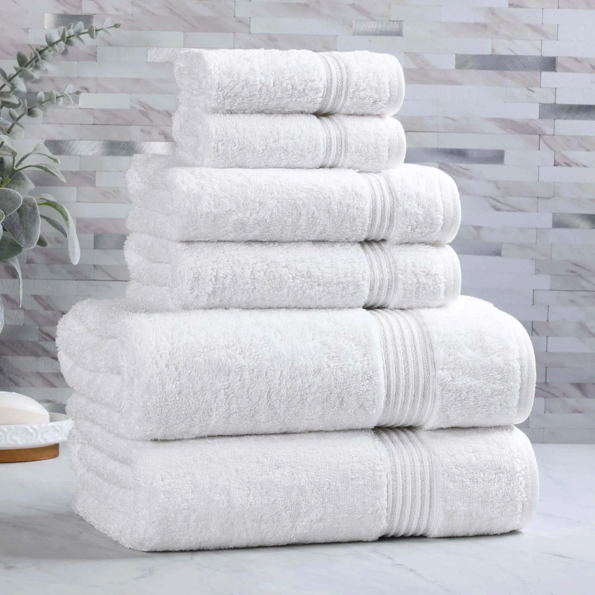 Heritage Egyptian Cotton Plush Heavyweight 6 Piece Towel Set - Image 3