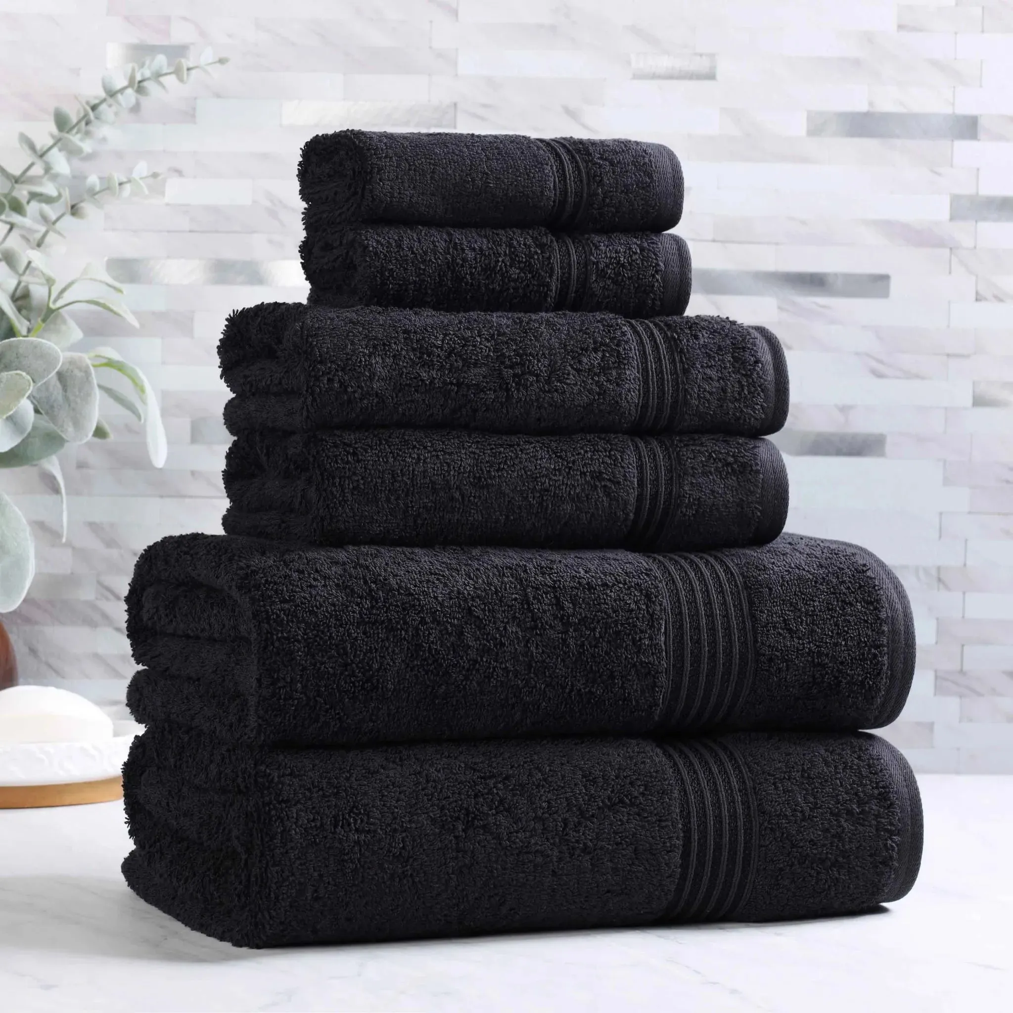 Heritage Egyptian Cotton Plush Heavyweight 6 Piece Towel Set - Image 4