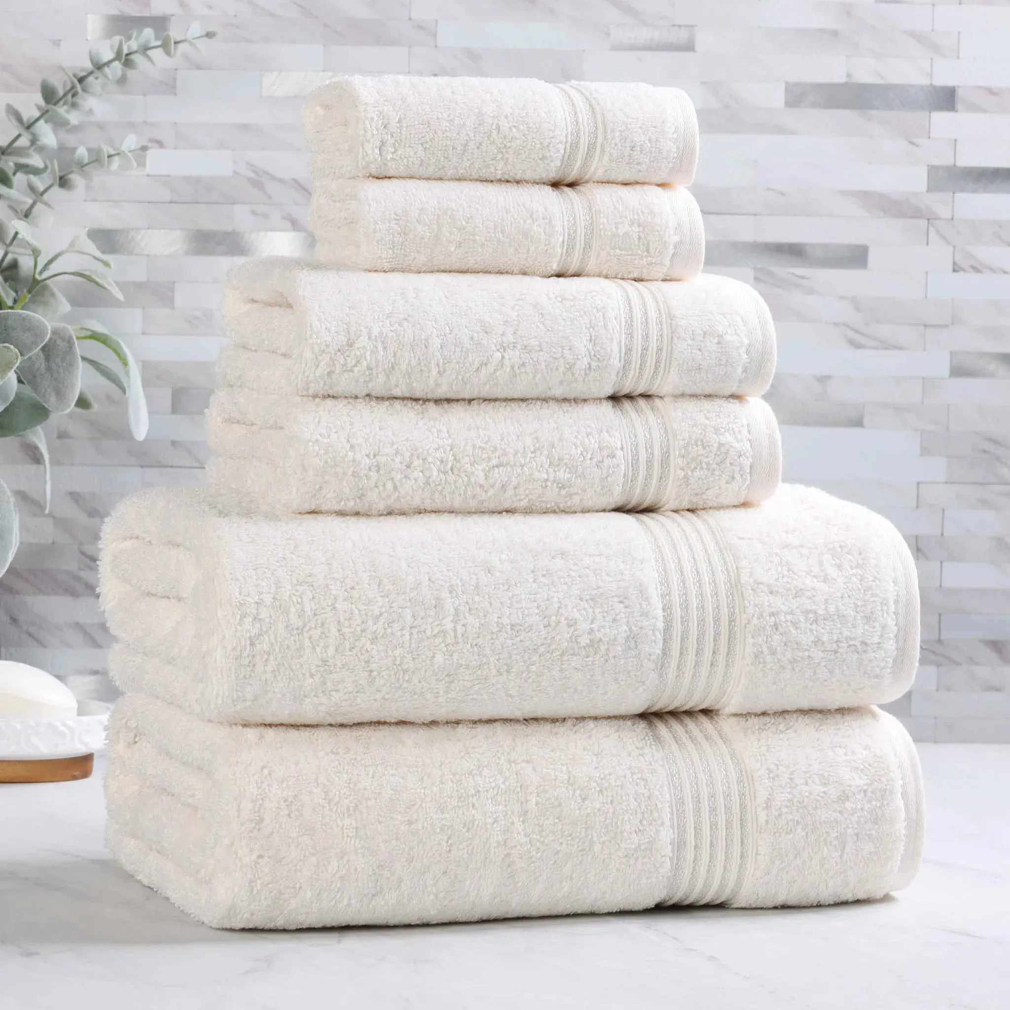Heritage Egyptian Cotton Plush Heavyweight 6 Piece Towel Set - Image 7