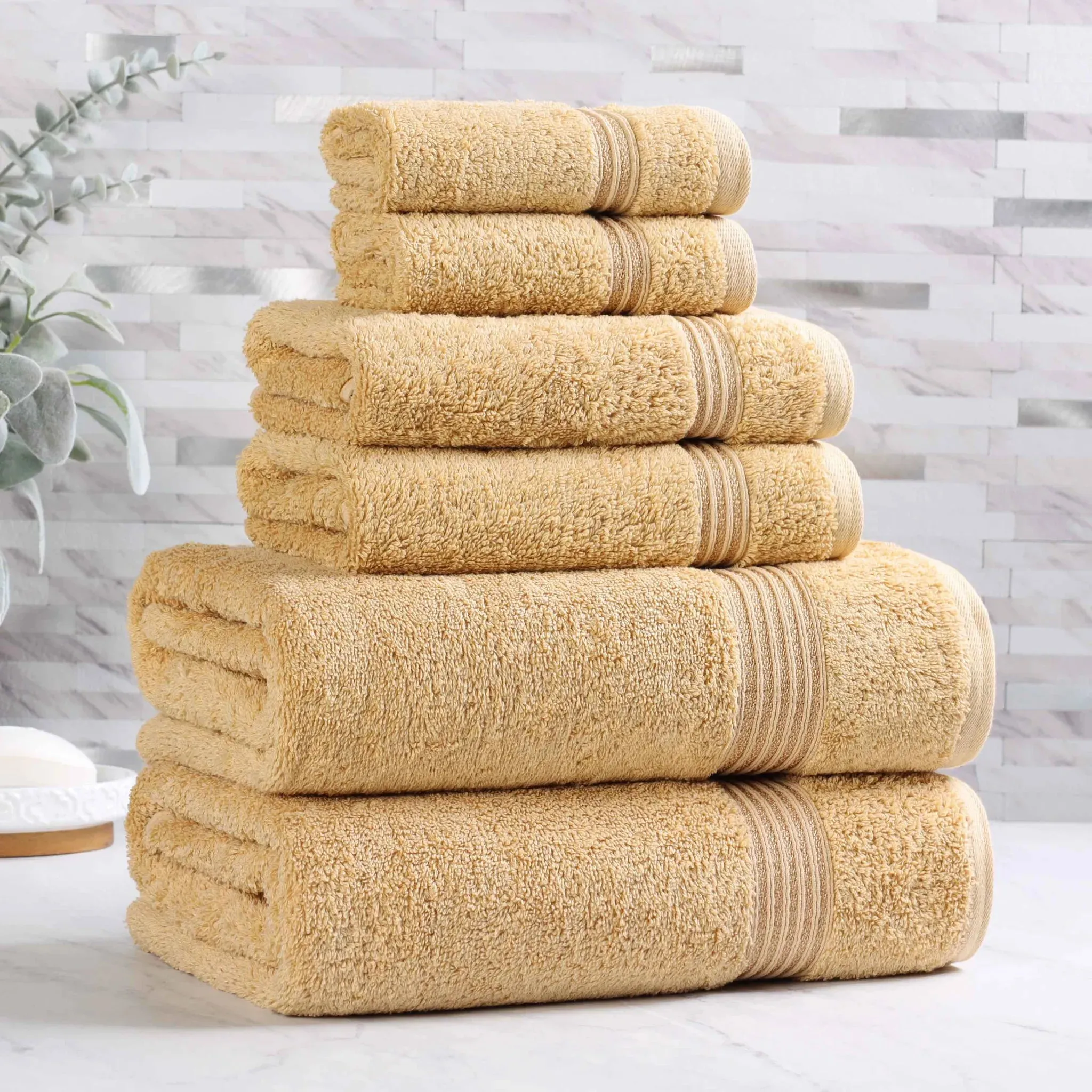 Heritage Egyptian Cotton Plush Heavyweight 6 Piece Towel Set - Image 8
