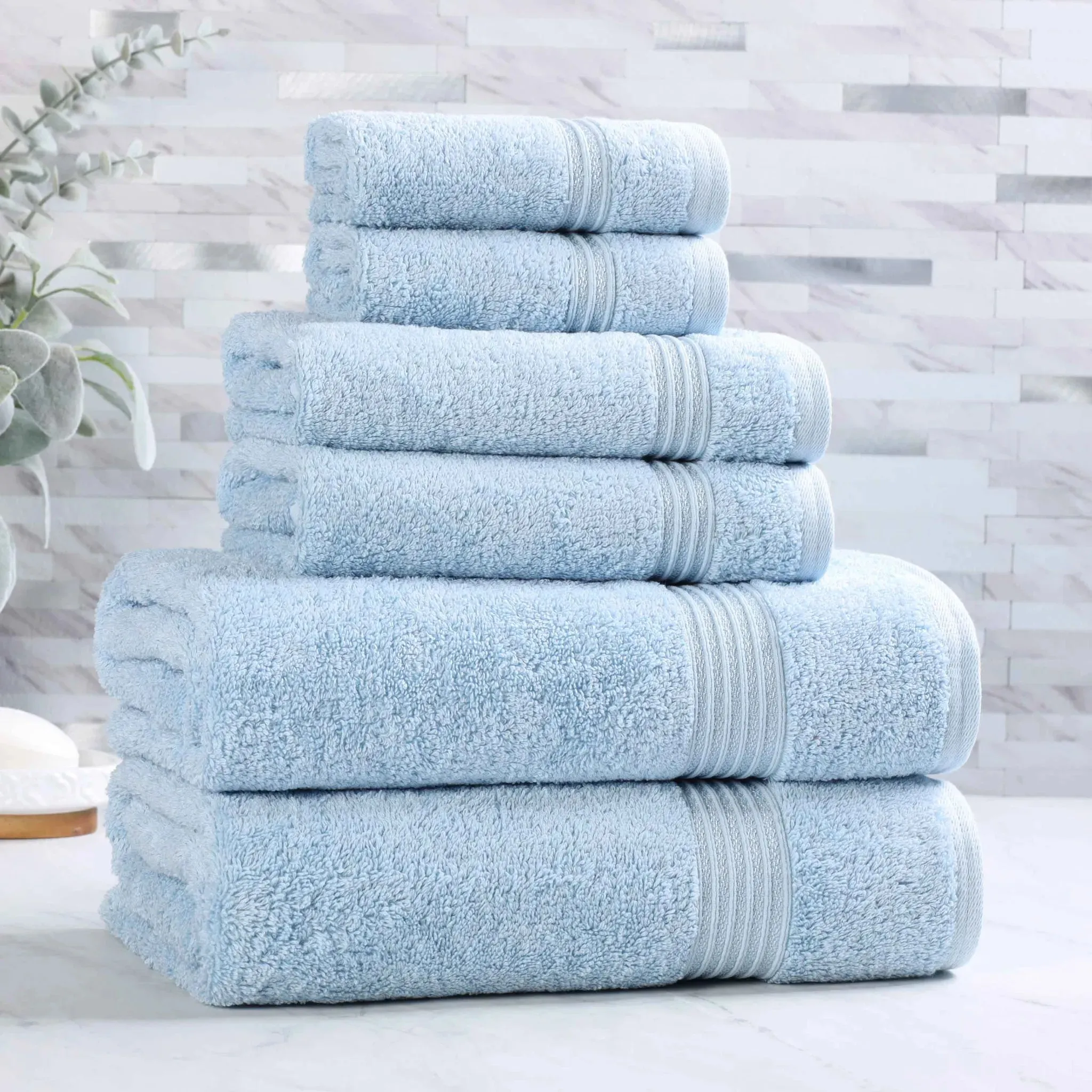 Heritage Egyptian Cotton Plush Heavyweight 6 Piece Towel Set - Image 9
