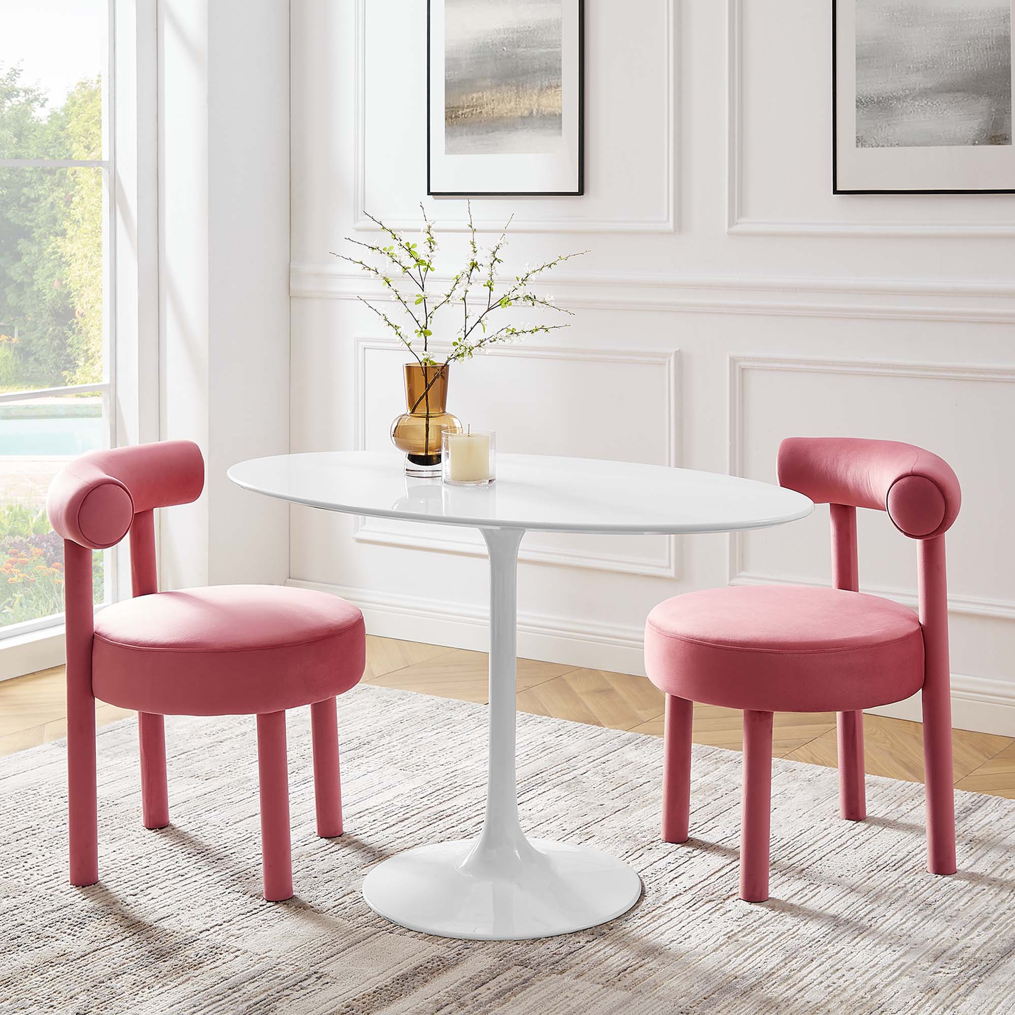 Lippa 48" Oval Wood Dining Table by Modway - Image 7