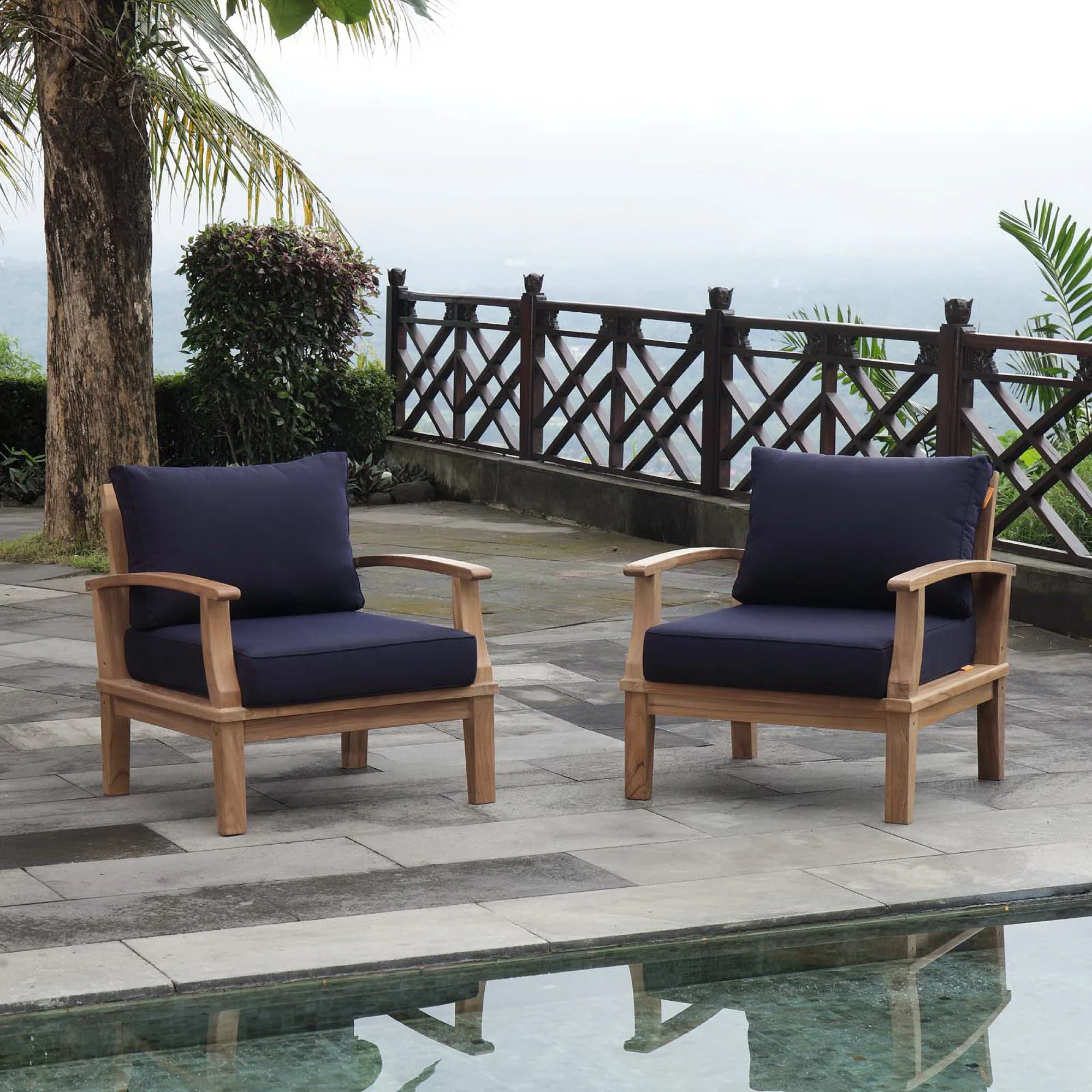 Marina 2 Piece Outdoor Patio Teak Set by Modway - Image 4
