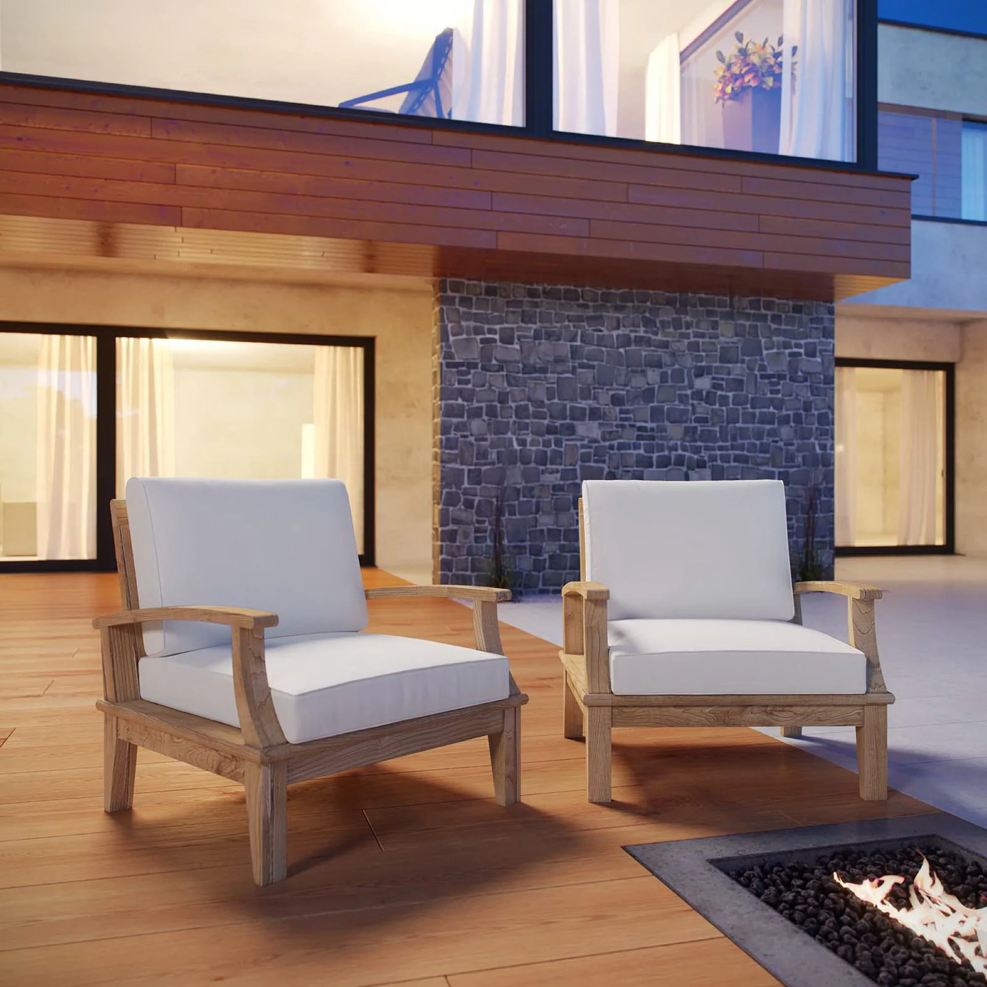 Marina 2 Piece Outdoor Patio Teak Set by Modway - Image 6