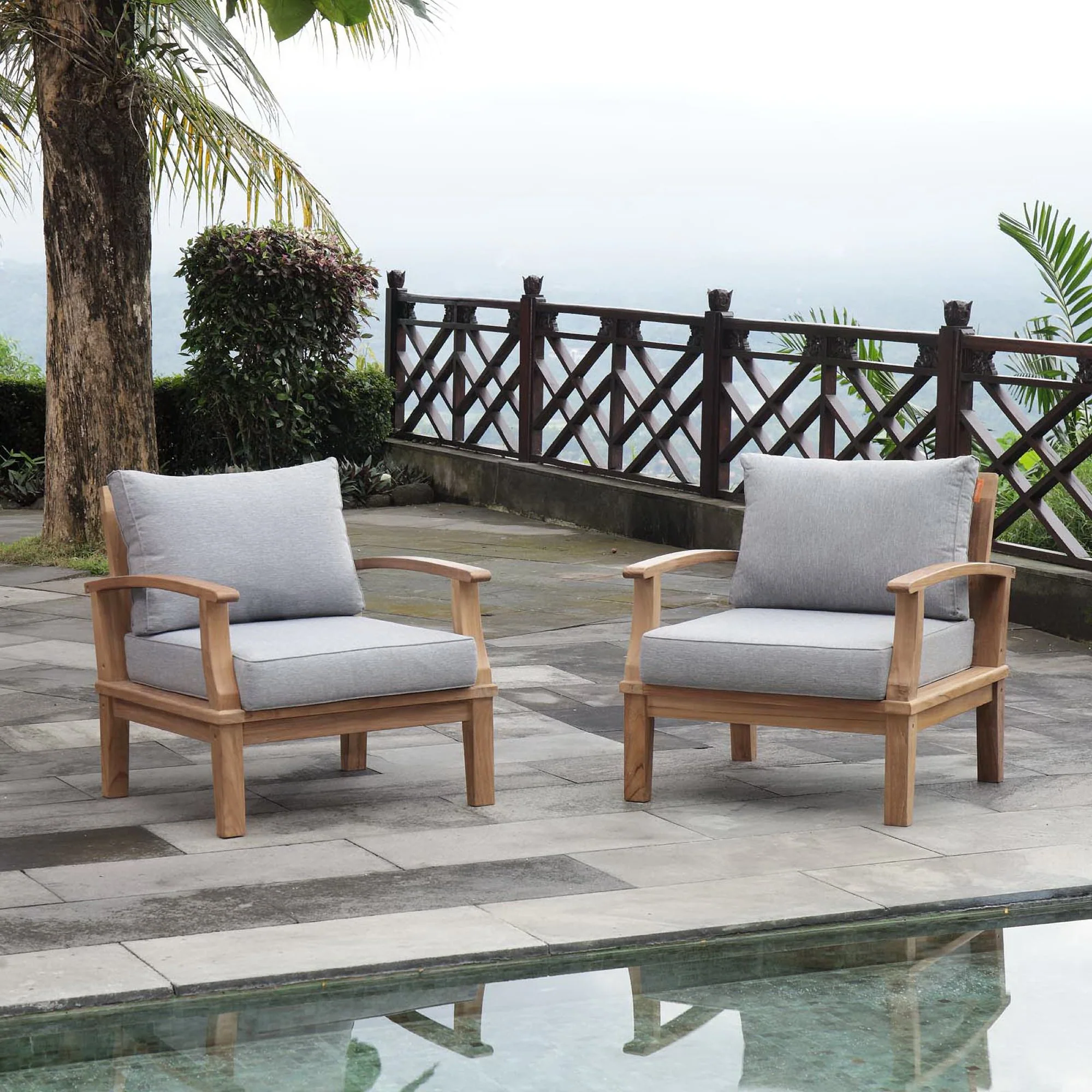 Marina 2 Piece Outdoor Patio Teak Set by Modway - Image 7