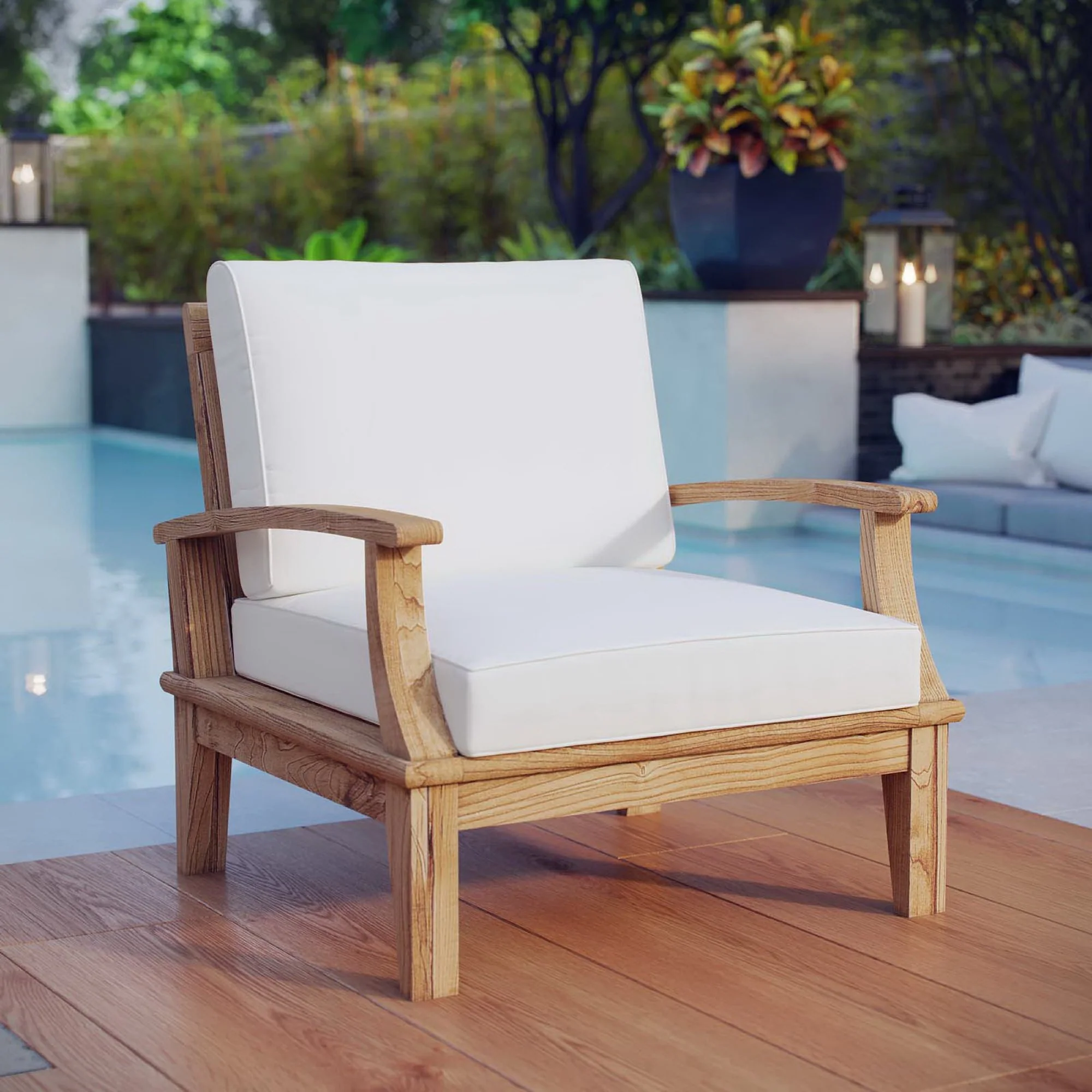 Marina Outdoor Patio Teak Armchair by Modway - Image 10