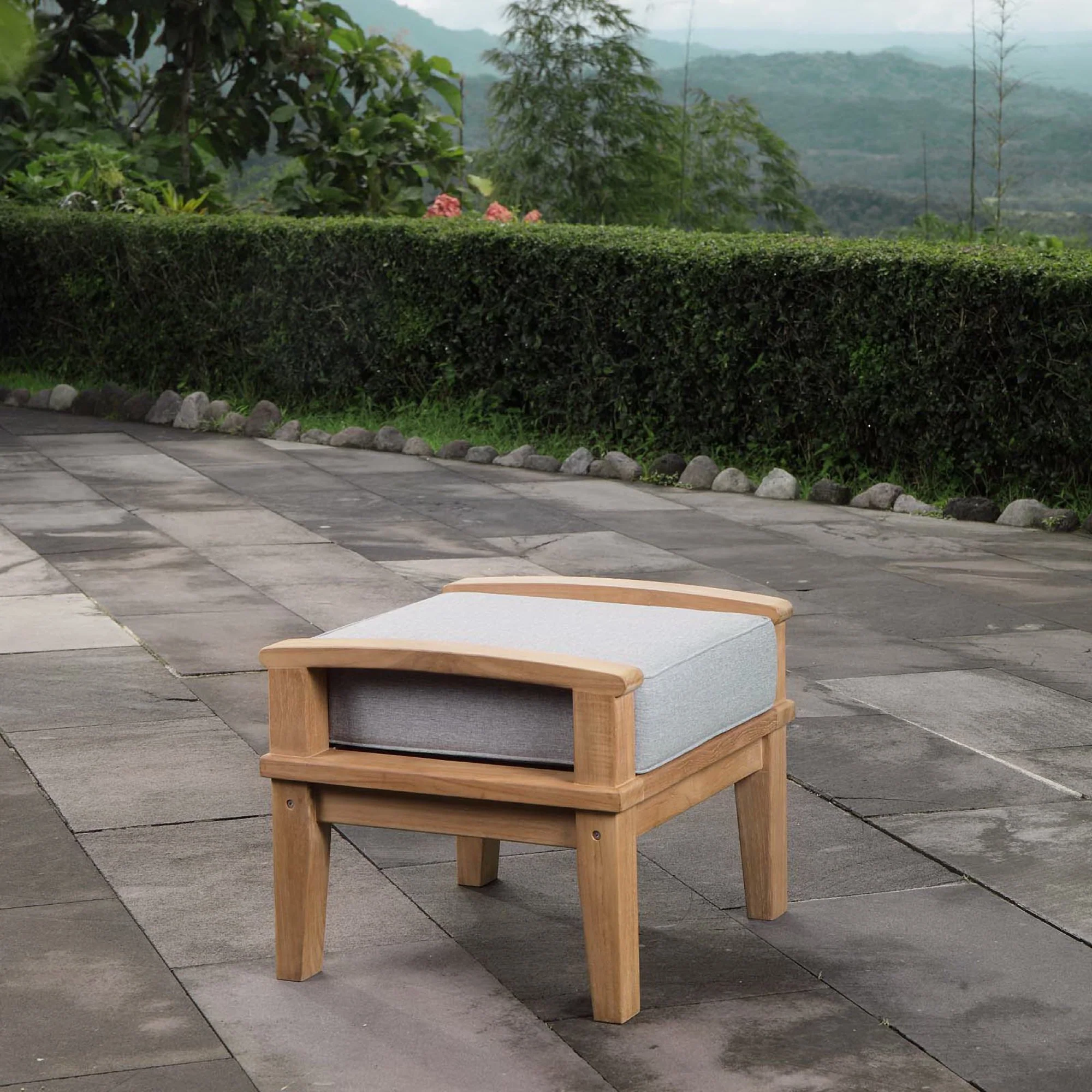 Marina Outdoor Patio Teak Ottoman by Modway - Image 7