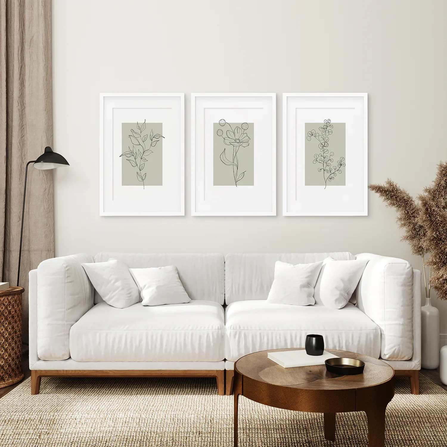 Pastel Wild Flowers Set of 3 Prints. Botanical Line Art - Image 6