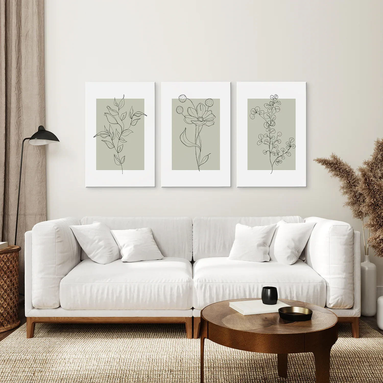 Pastel Wild Flowers Set of 3 Prints. Botanical Line Art - Image 7