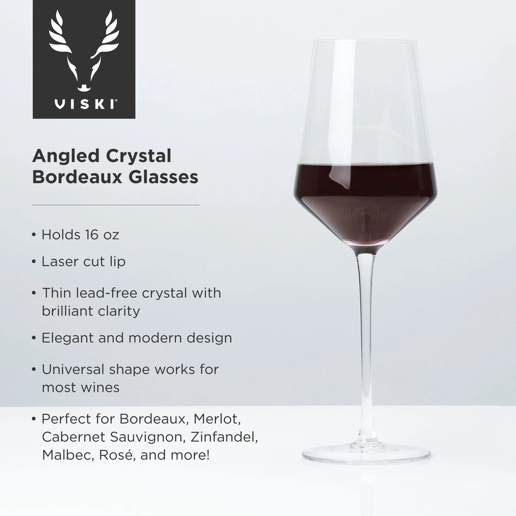 Raye crystal angled bordeaux glasses viski® - Image 4