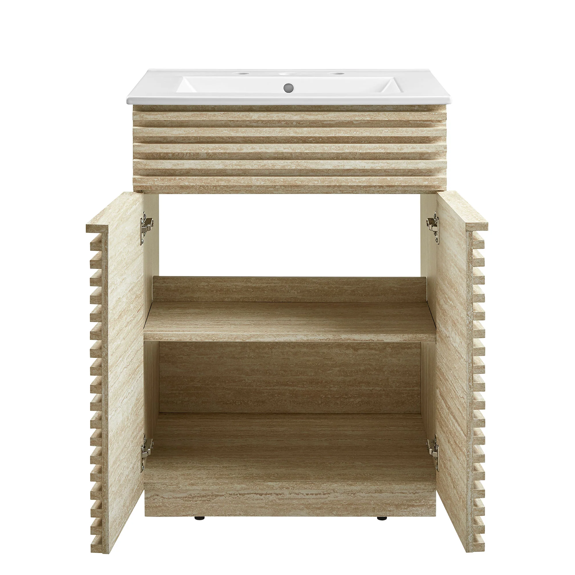 Render 24" Faux Travertine Bathroom Vanity With Sink by Modway - Image 6