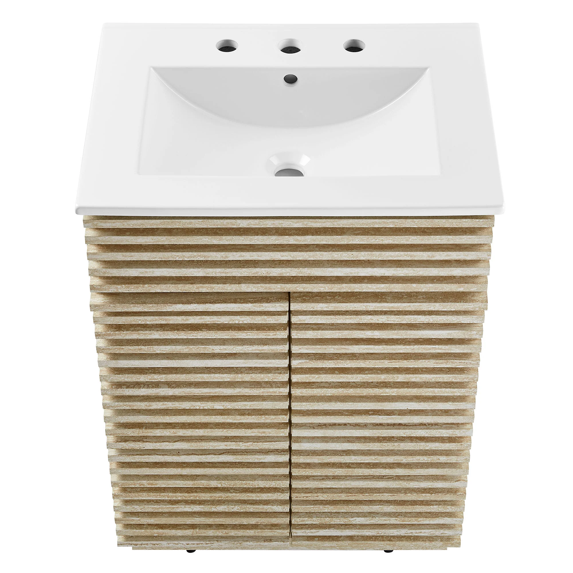 Render 24" Faux Travertine Bathroom Vanity With Sink by Modway - Image 7