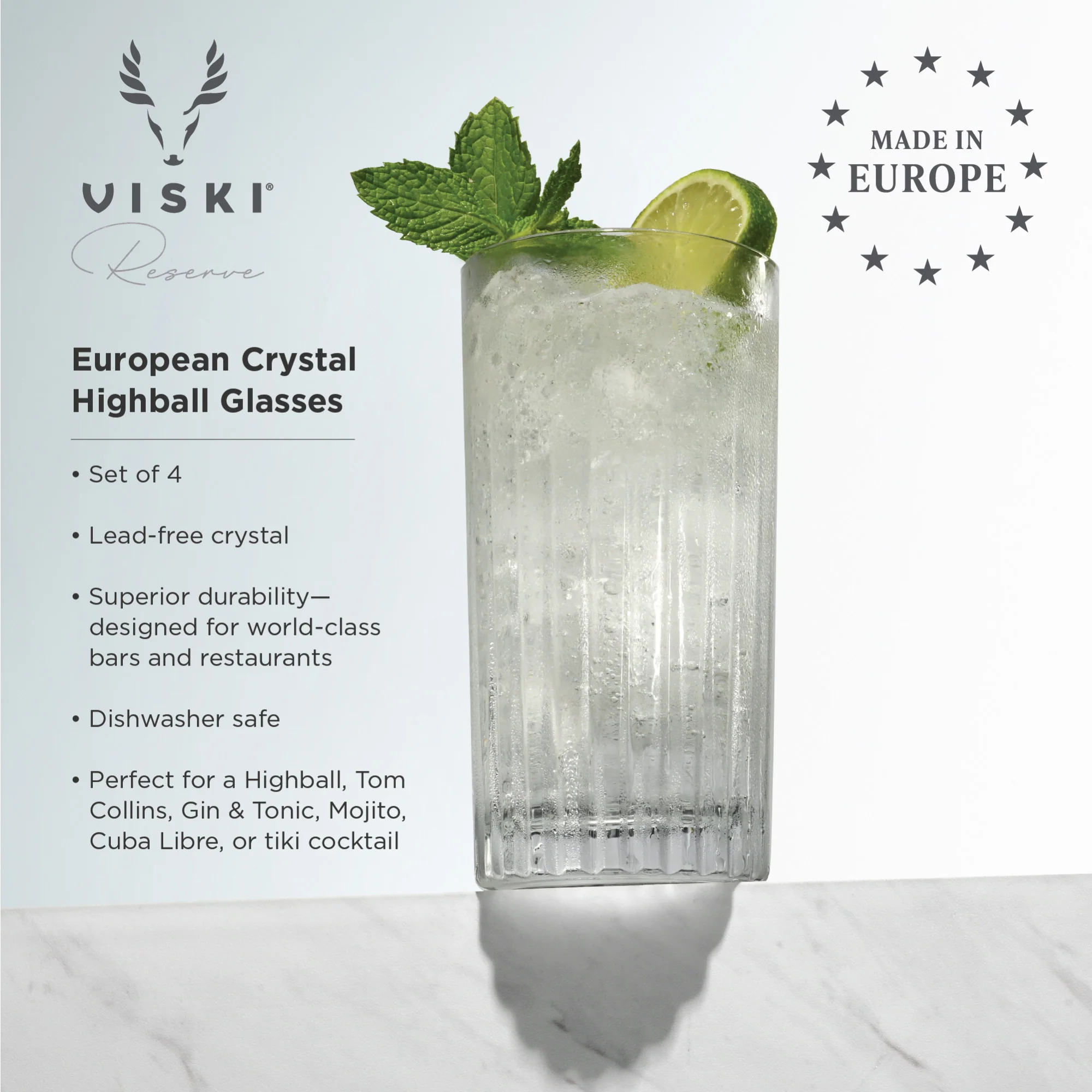 Reserve milo crystal highball glasses viski® - Image 4