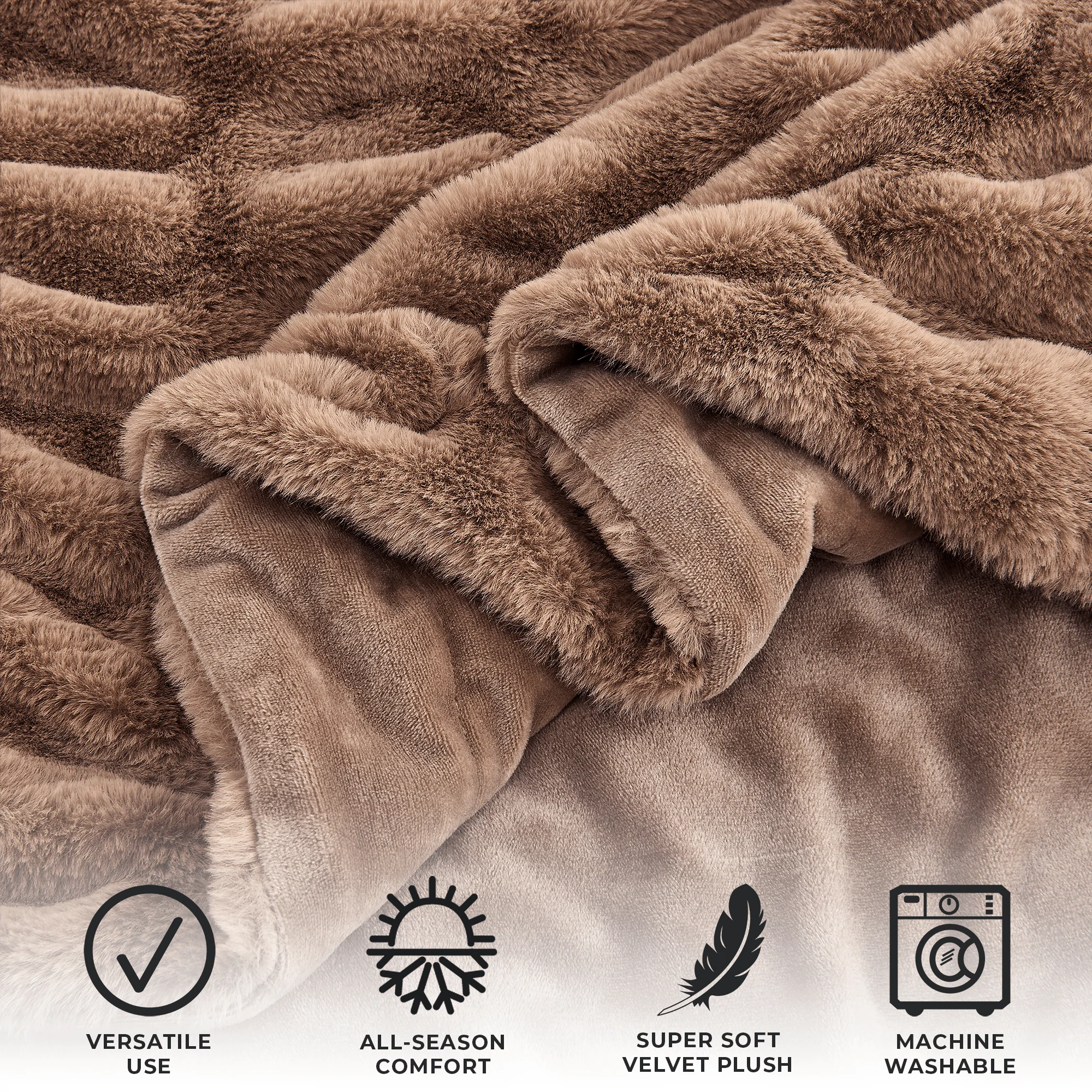 Ruched Faux Fur Throw Blanket - Alondra Collection - Image 13