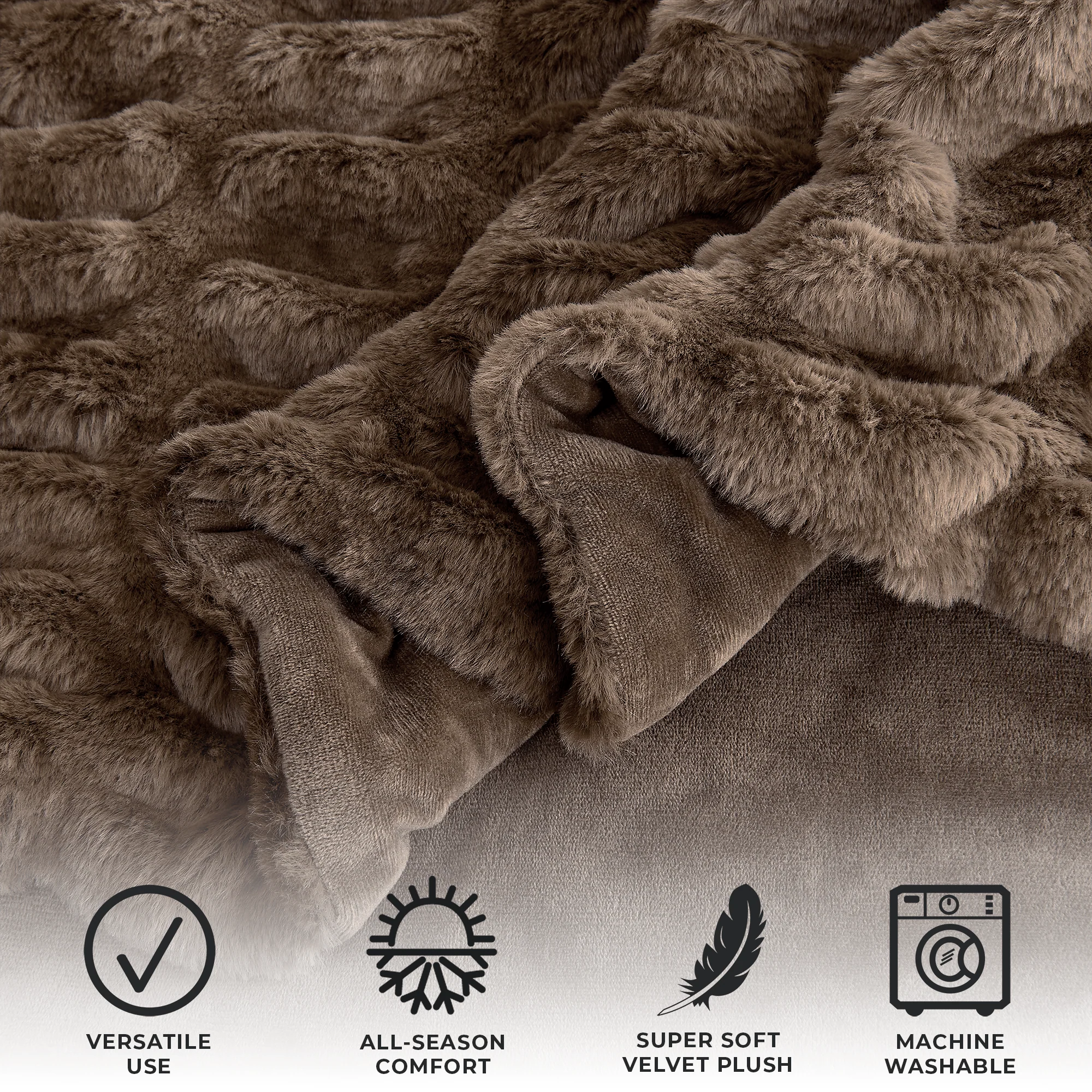 Ruched Faux Fur Throw Blanket - Alondra Collection - Image 18