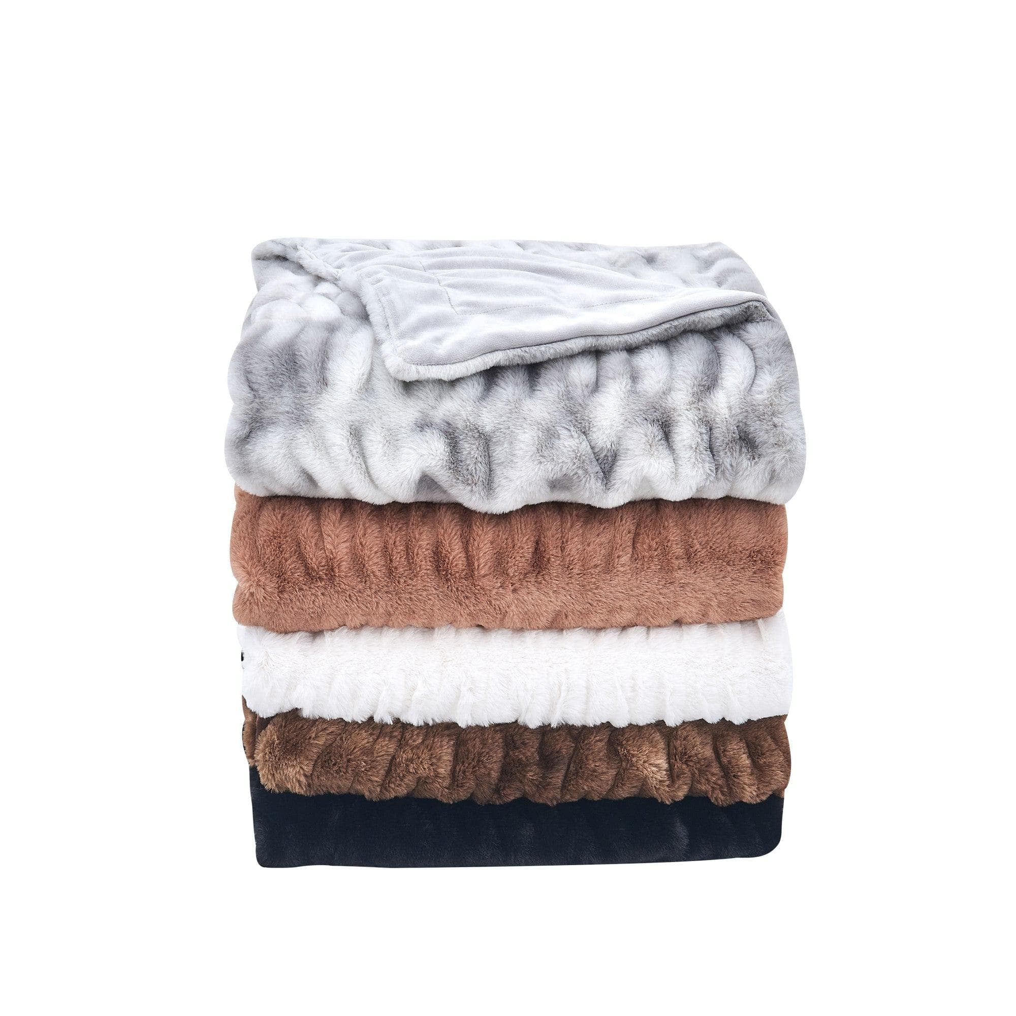 Ruched Faux Fur Throw Blanket - Alondra Collection - Image 25