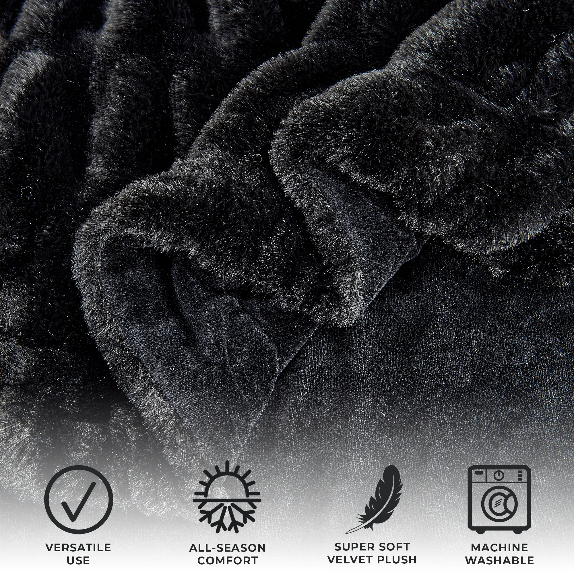 Ruched Faux Fur Throw Blanket - Alondra Collection - Image 8