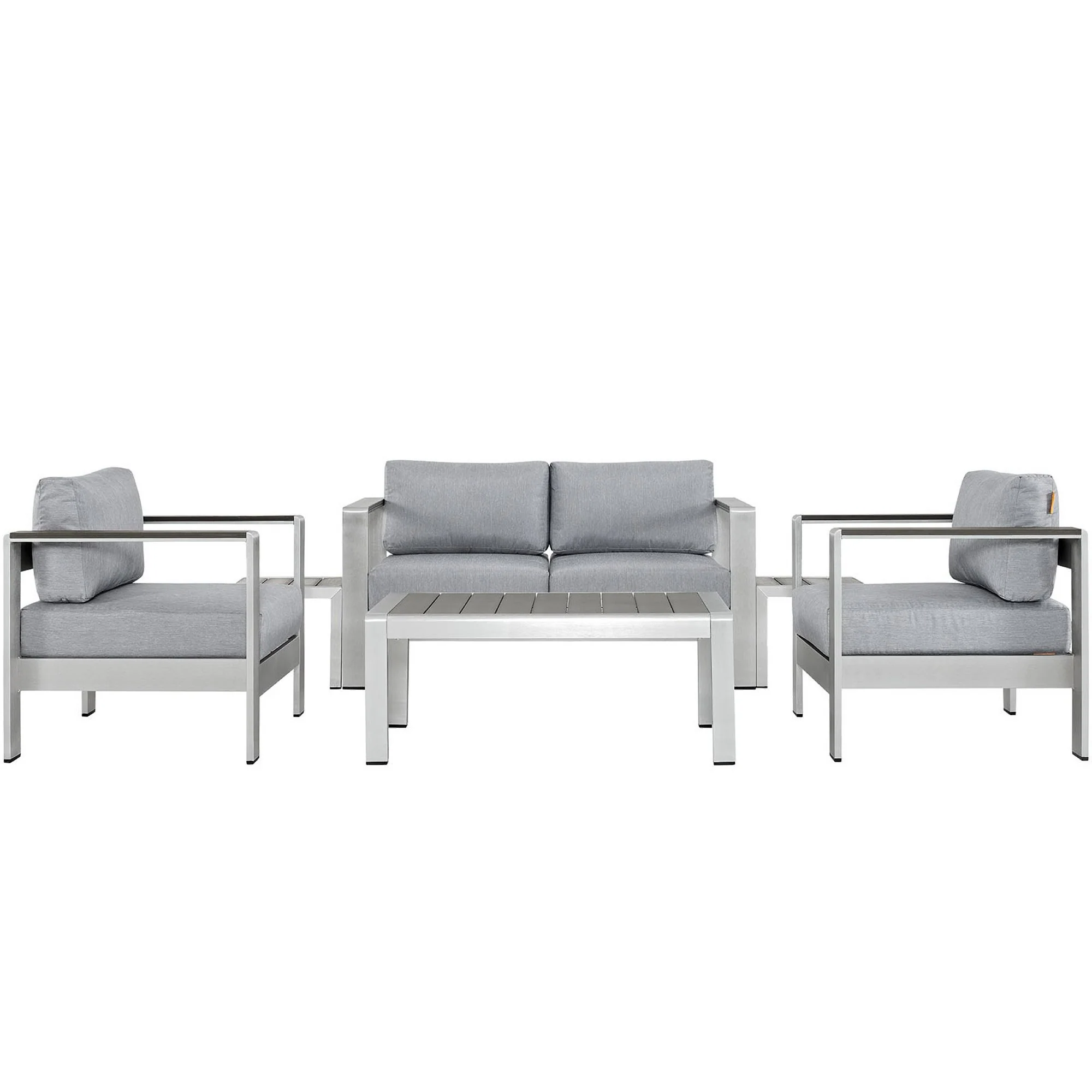 Shore 6 Piece Outdoor Patio Aluminum Sectional Sofa Set - Image 12