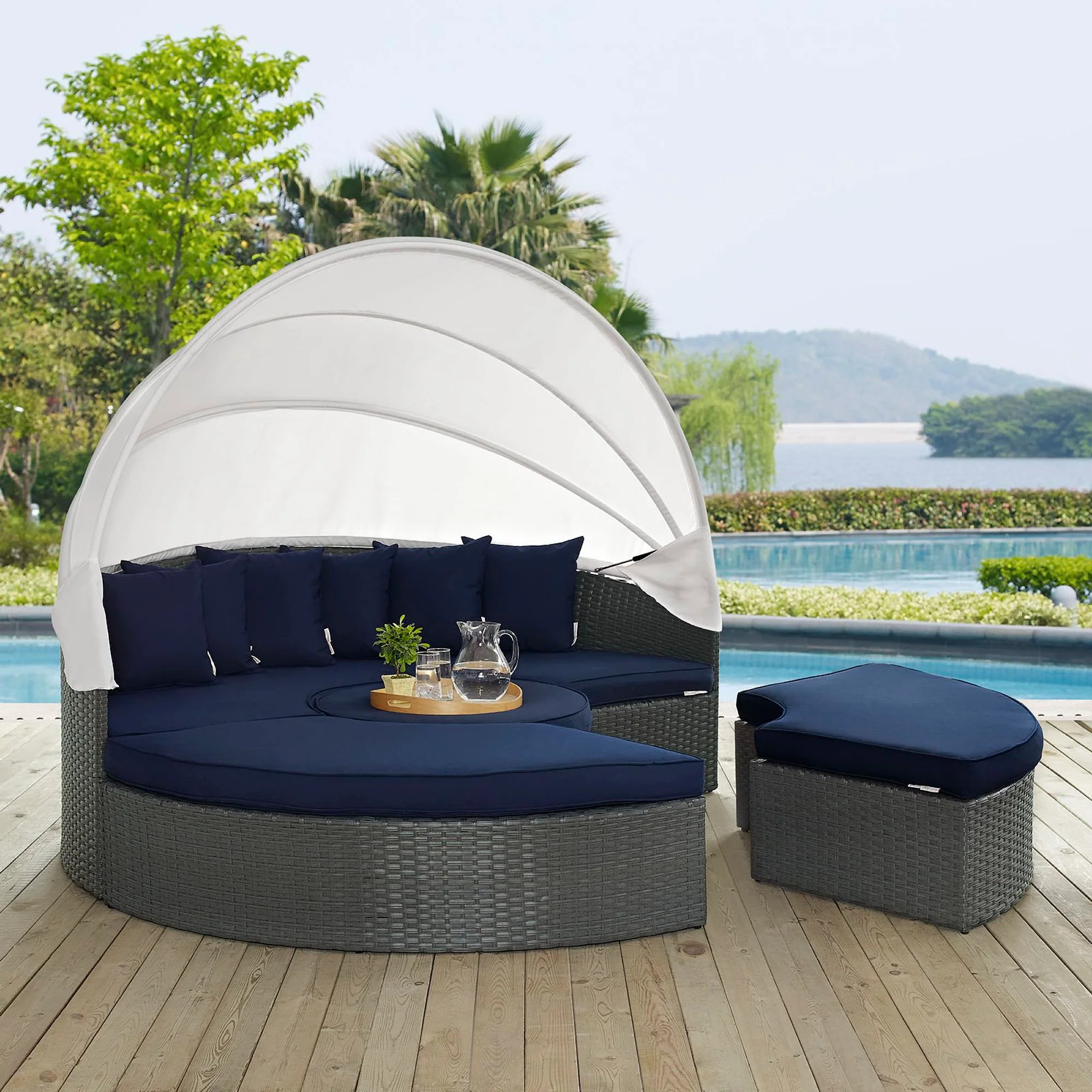 Sojourn Outdoor Patio Sunbrella Daybed by Modway - Image 5