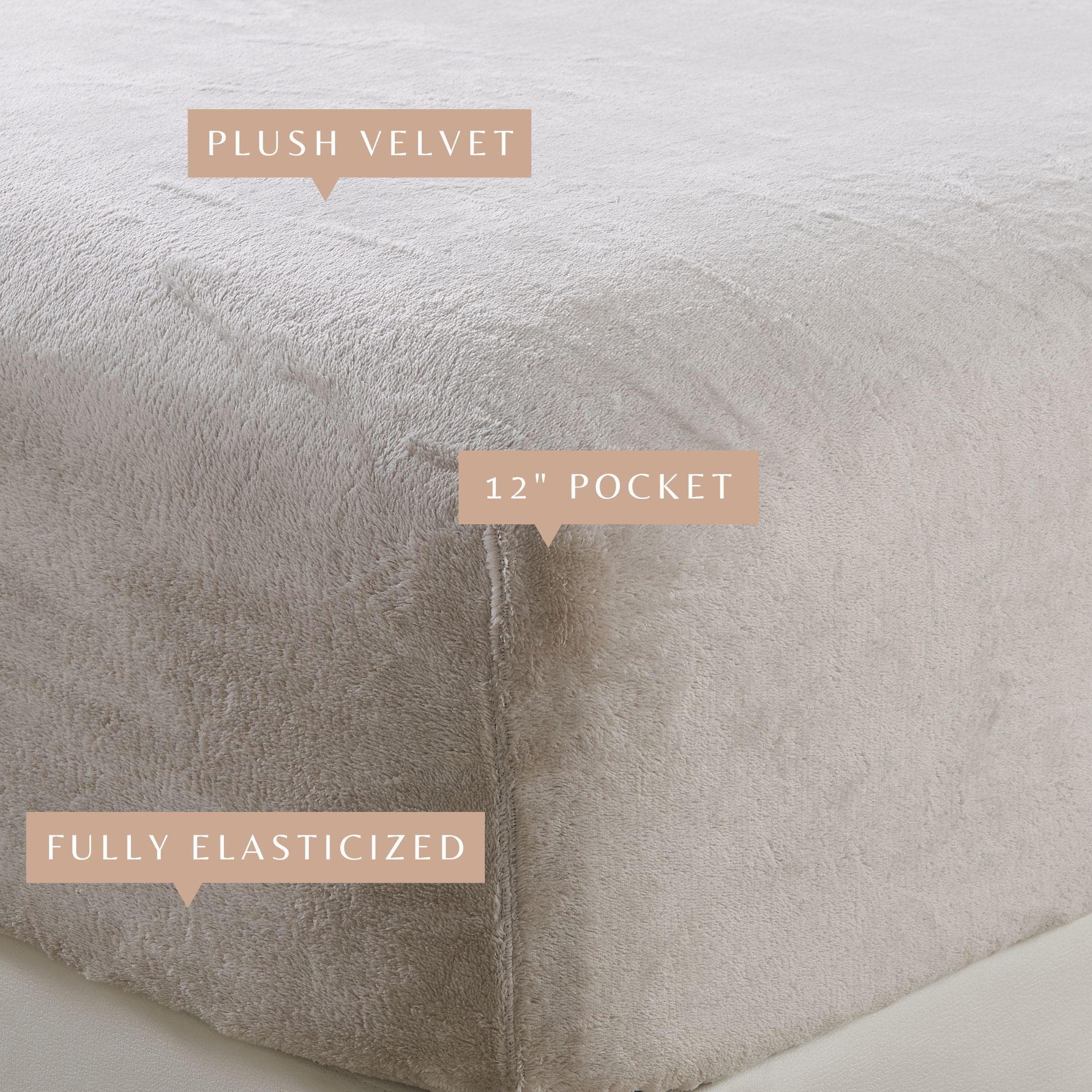 Solid Plush Fitted Sheet - Velvet Luxe Collection - Image 11