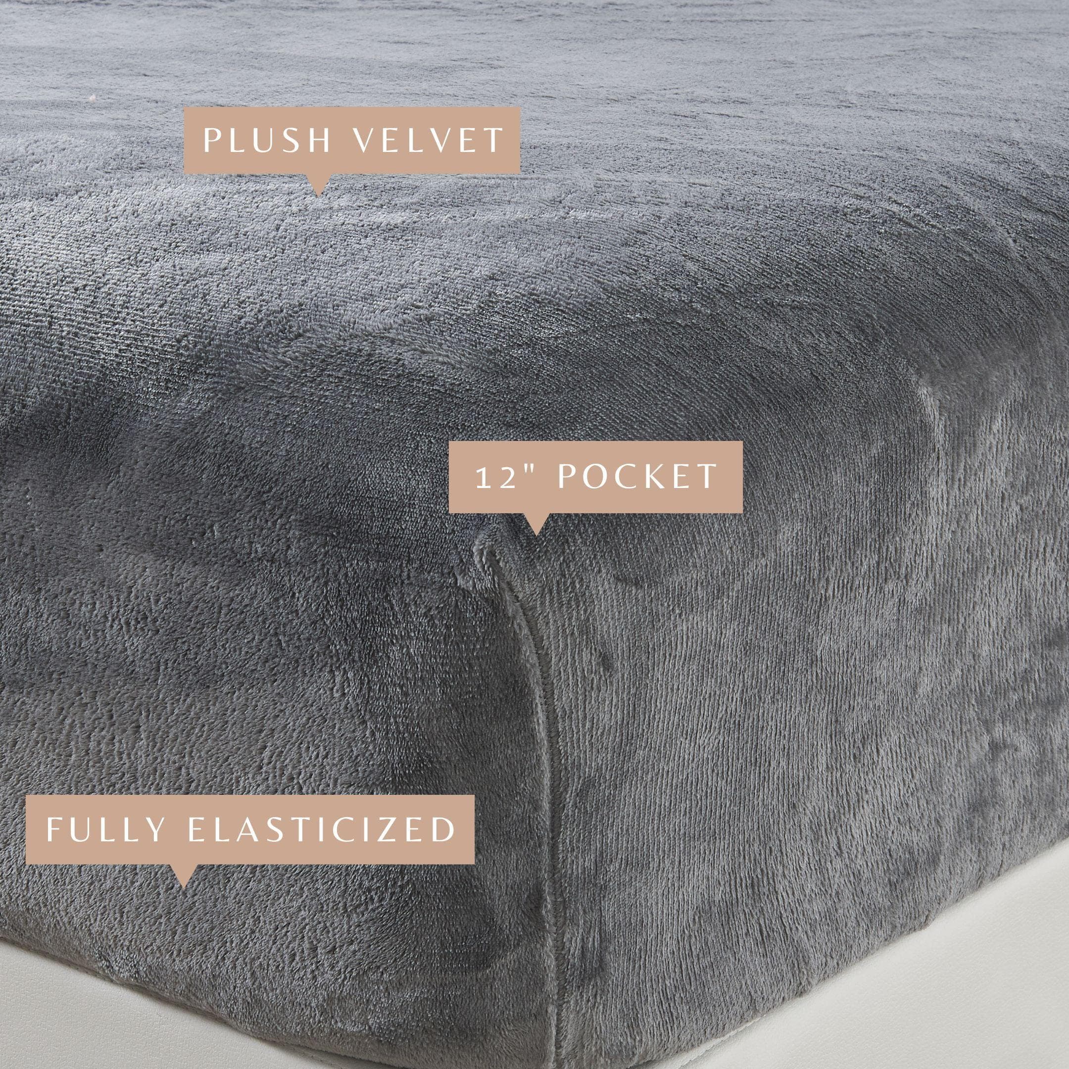 Solid Plush Fitted Sheet - Velvet Luxe Collection - Image 17