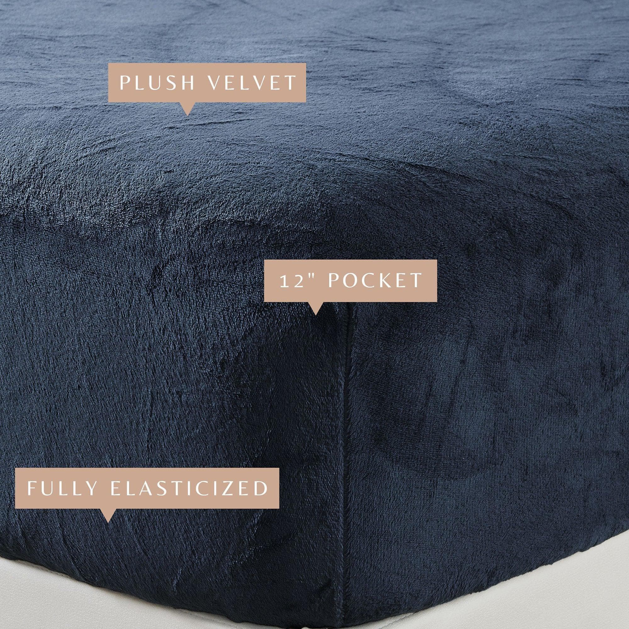 Solid Plush Fitted Sheet - Velvet Luxe Collection - Image 35
