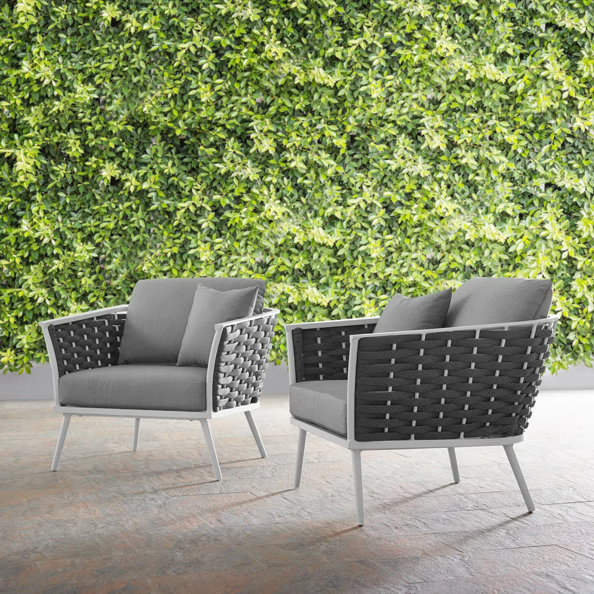 Stance Outdoor Patio Aluminum Armchair Set of 2 by Modway - Image 6