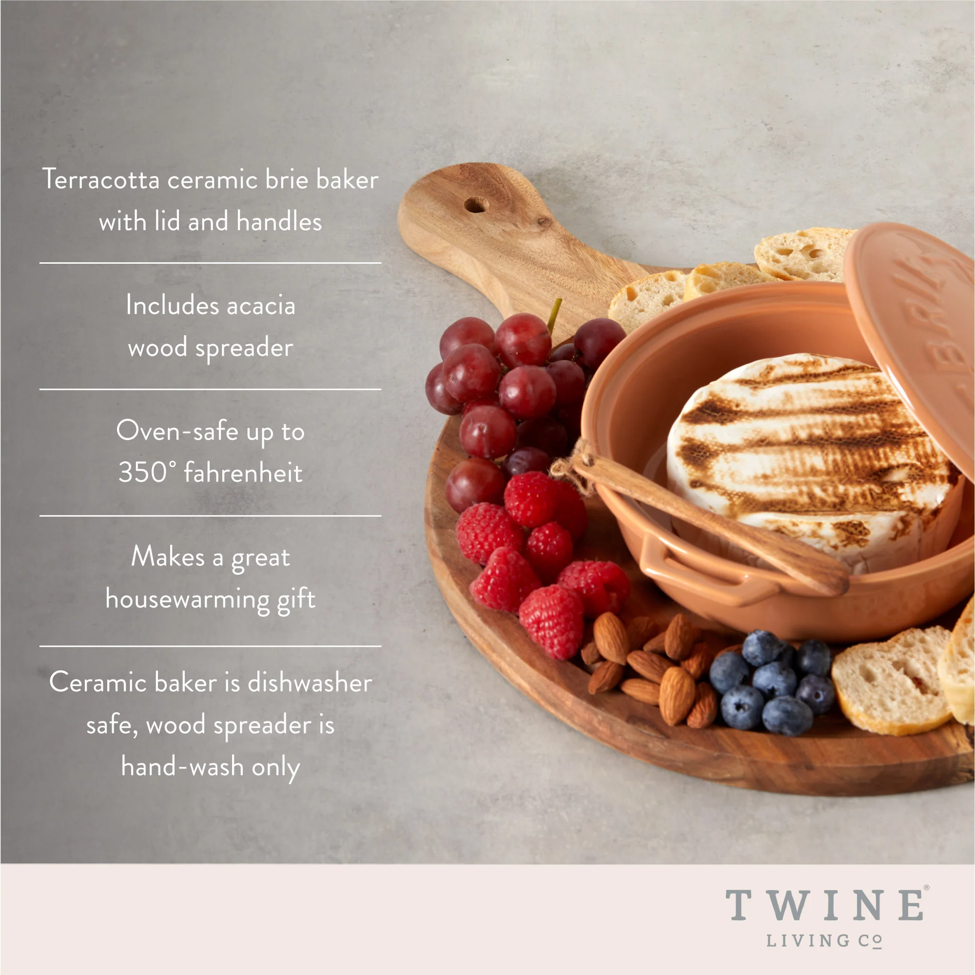 Terracotta brie baker set by twine living® - Image 4