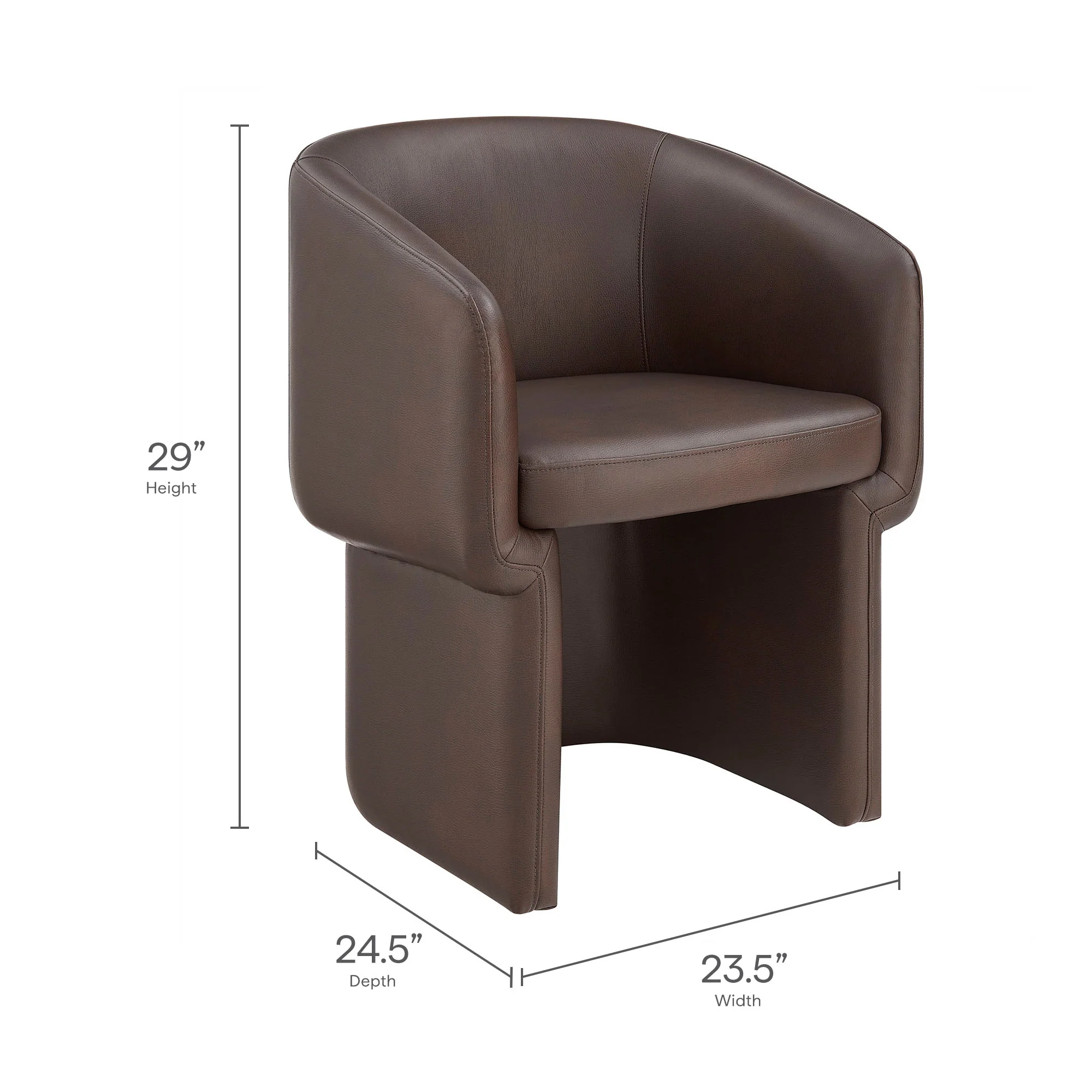 Verity Barrel Back Vegan Leather Dining Chair by Modway - Image 3